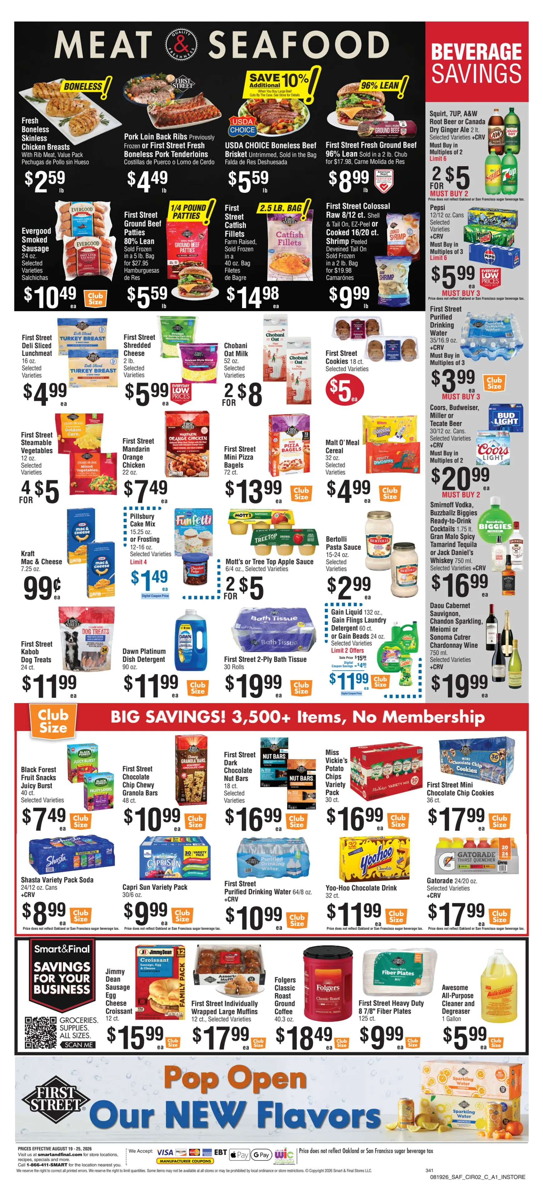Weekly promotion Current Smart & Final leaflet valid from Wednesday 08/19/2026 to Tuesday 08/25/2026 spanning from August 19 to August 25 2026 - Page 3 for Catalogue 365