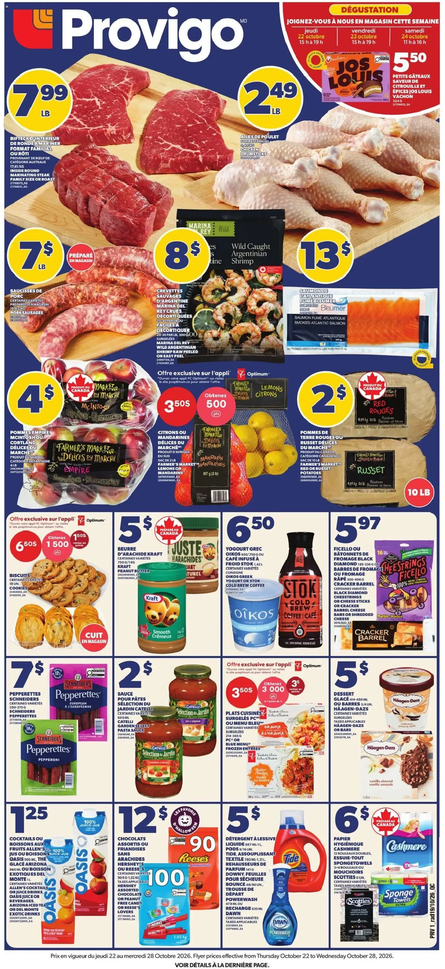 Provigo weekly flyer / circulaire from Oct 22, 2026 > weekly specials & deals