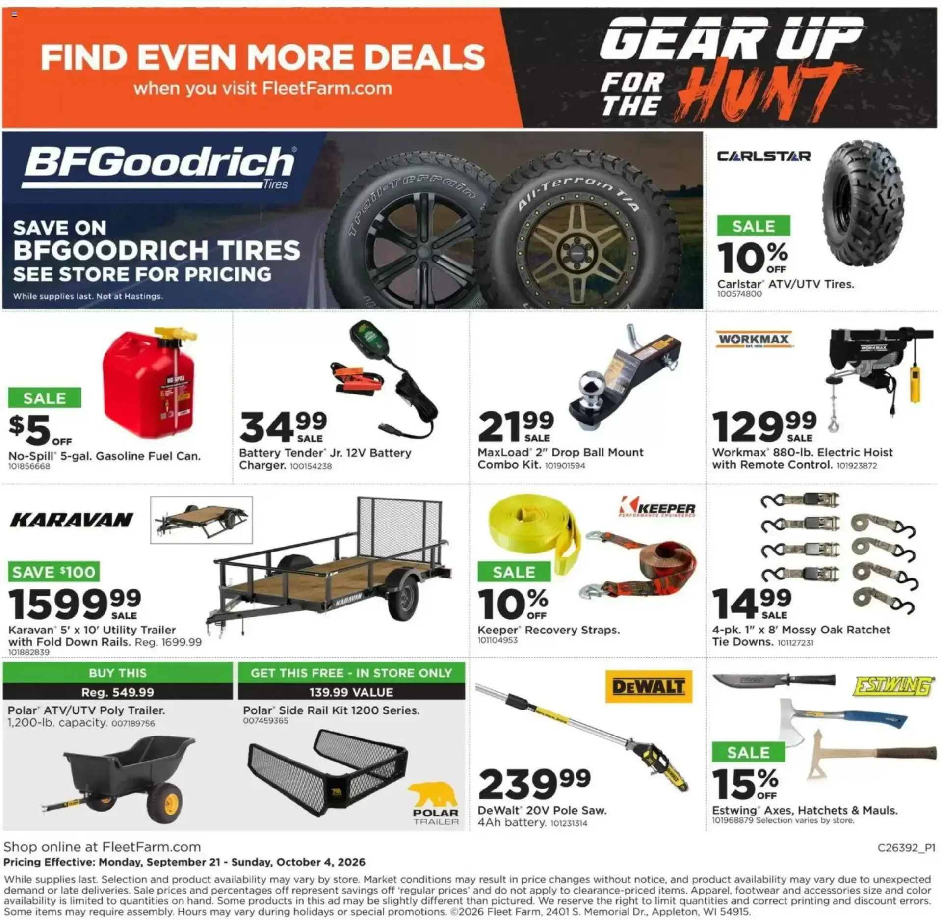 Weekly ad Fleet Farm - Gear Up For The Hunt from September 21 to October 4 2026 - Page 24