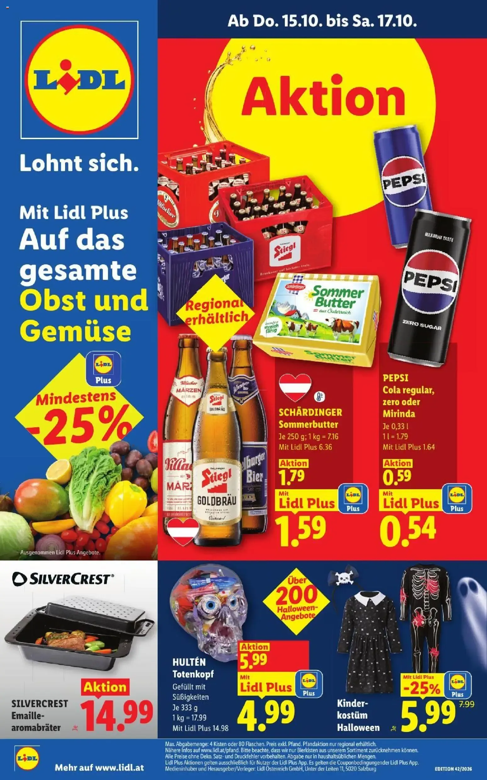 Lidl Flugblatt ab 15.10.2026 - Angebote ab donnerstag von 15. Oktober bis 17. Oktober 2026 - Flugblätt seite  1