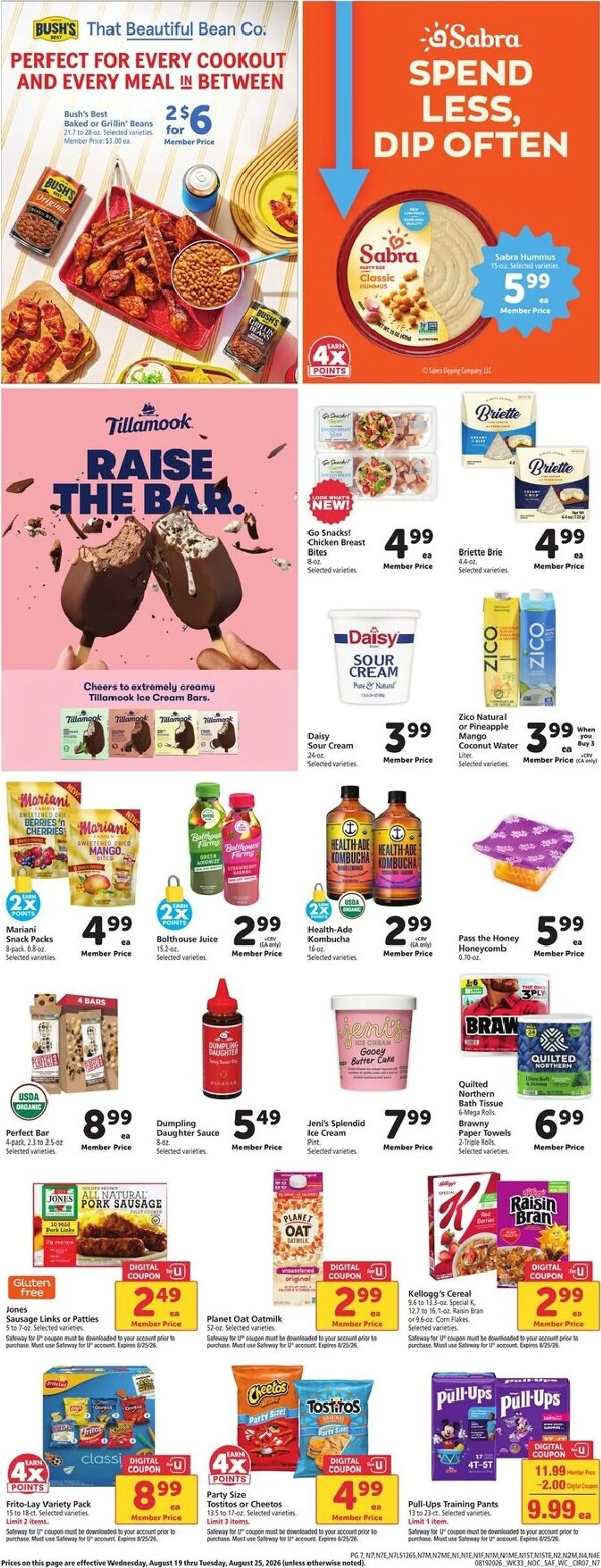 Weekly promotion Current Safeway leaflet valid from Wednesday 08/19/2026 to Tuesday 08/25/2026 spanning from August 19 to August 25 2026 - Page 7 for Catalogue 365