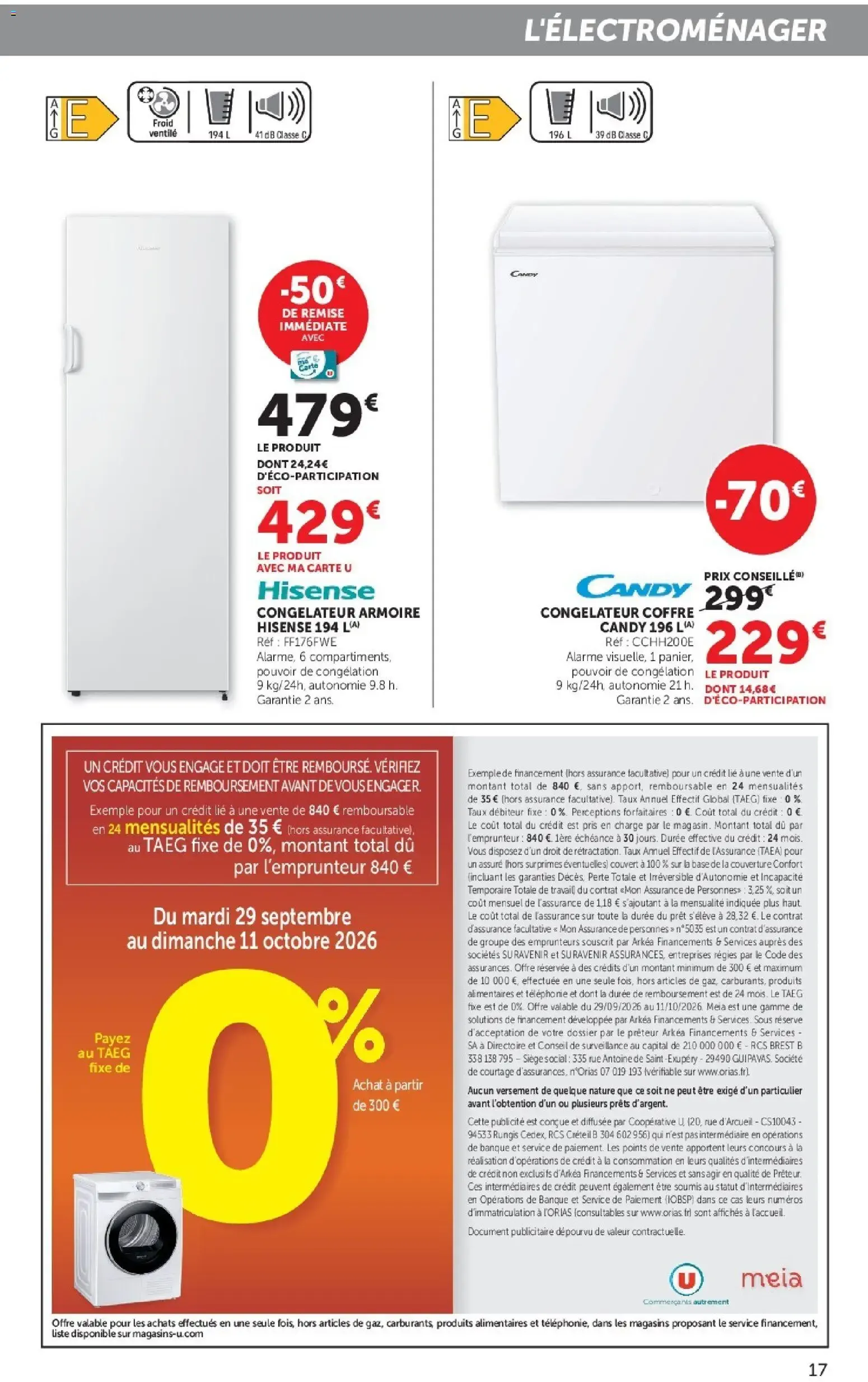 Hyper U - Les prix bas de la semaine à partir du 29/09/2026 - promo en ligne du 29 septembre au 11 octobre 2026 - Catalogue page 17