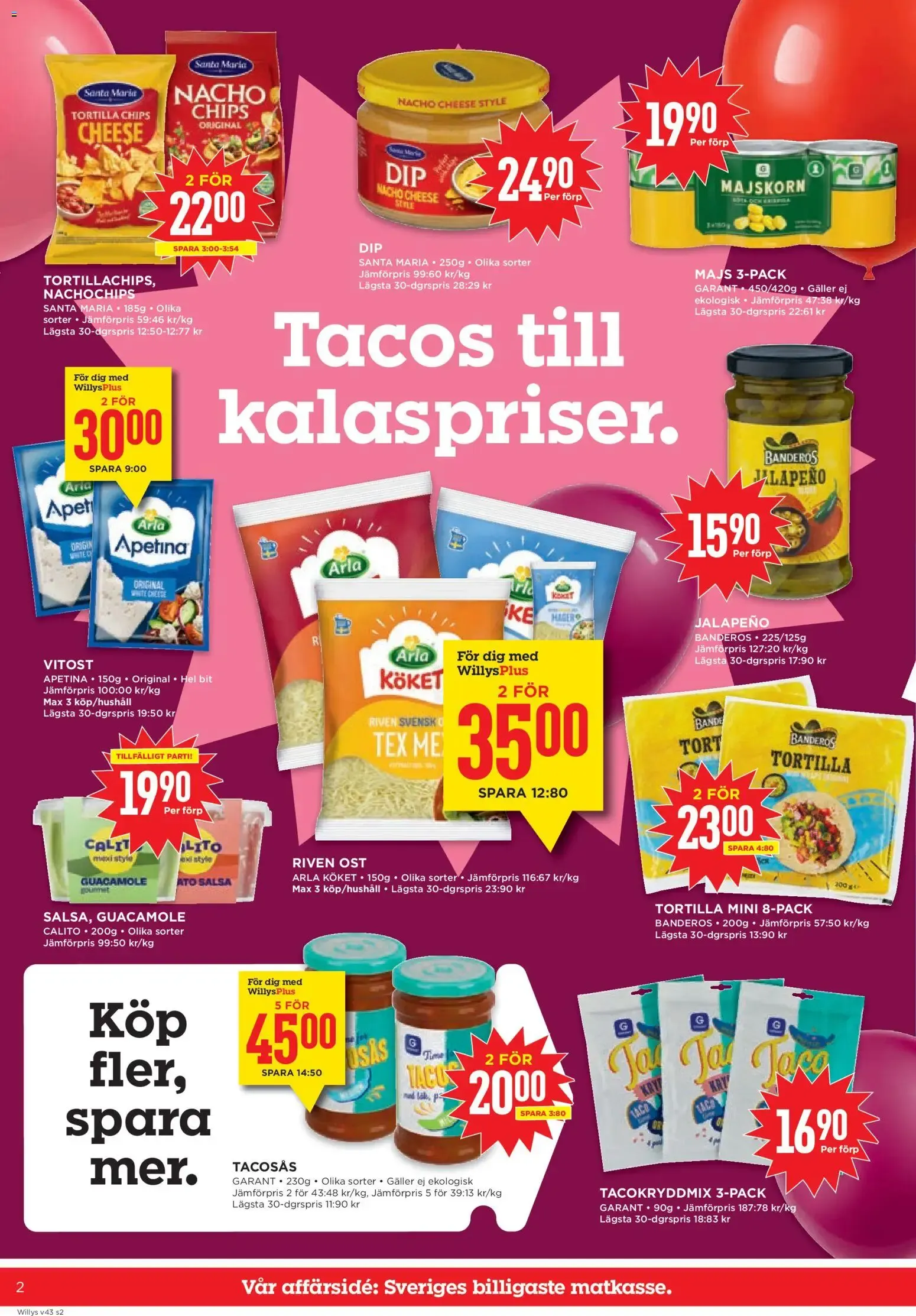 Willys erbjudanden från 19/10/2026 - 25/10/2026 > Reklamblad nuvarande rabatter från 19 oktober till 25 oktober 2026 - Reklamblad sidor 2