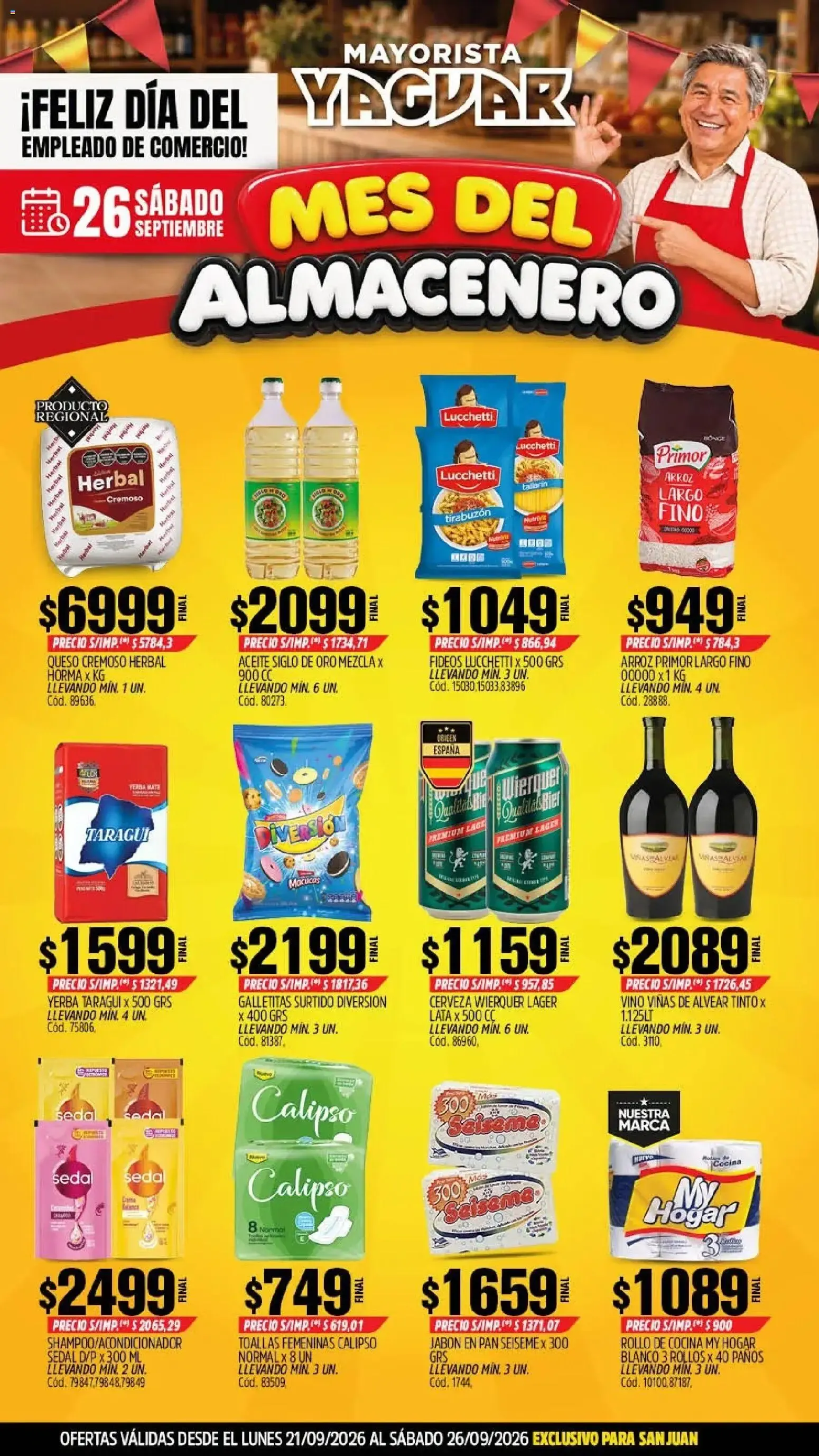 Ofertas de Yaguar - Oferta Semanal San Juan del 21/09/2026 - 26/09/2026 21 de septiembre al 26 de septiembre 2026 - Página 1 del catálogo