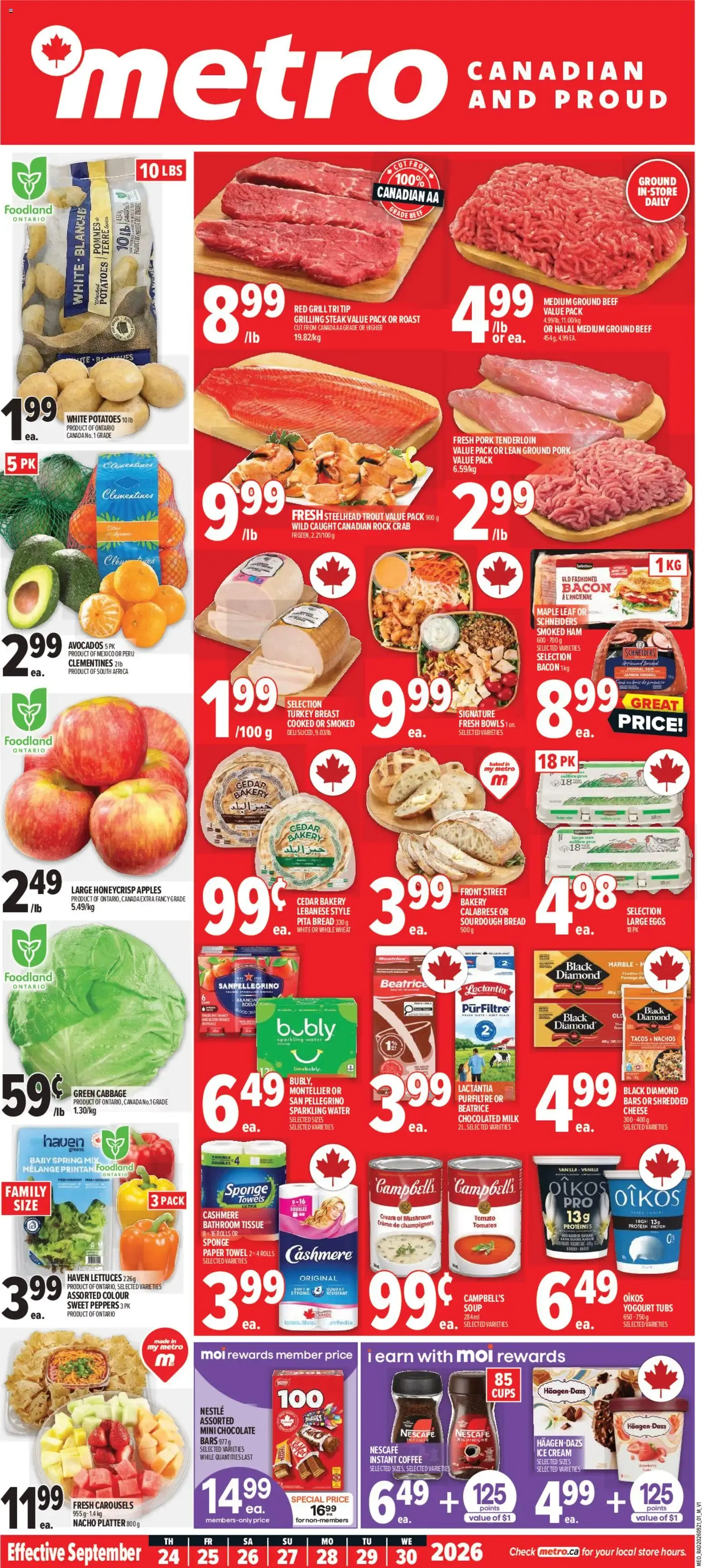 Metro weekly flyer / circulaire from Sep 24, 2026 > weekly specials & deals from September 24 to September 30 2026 - flyer page 1