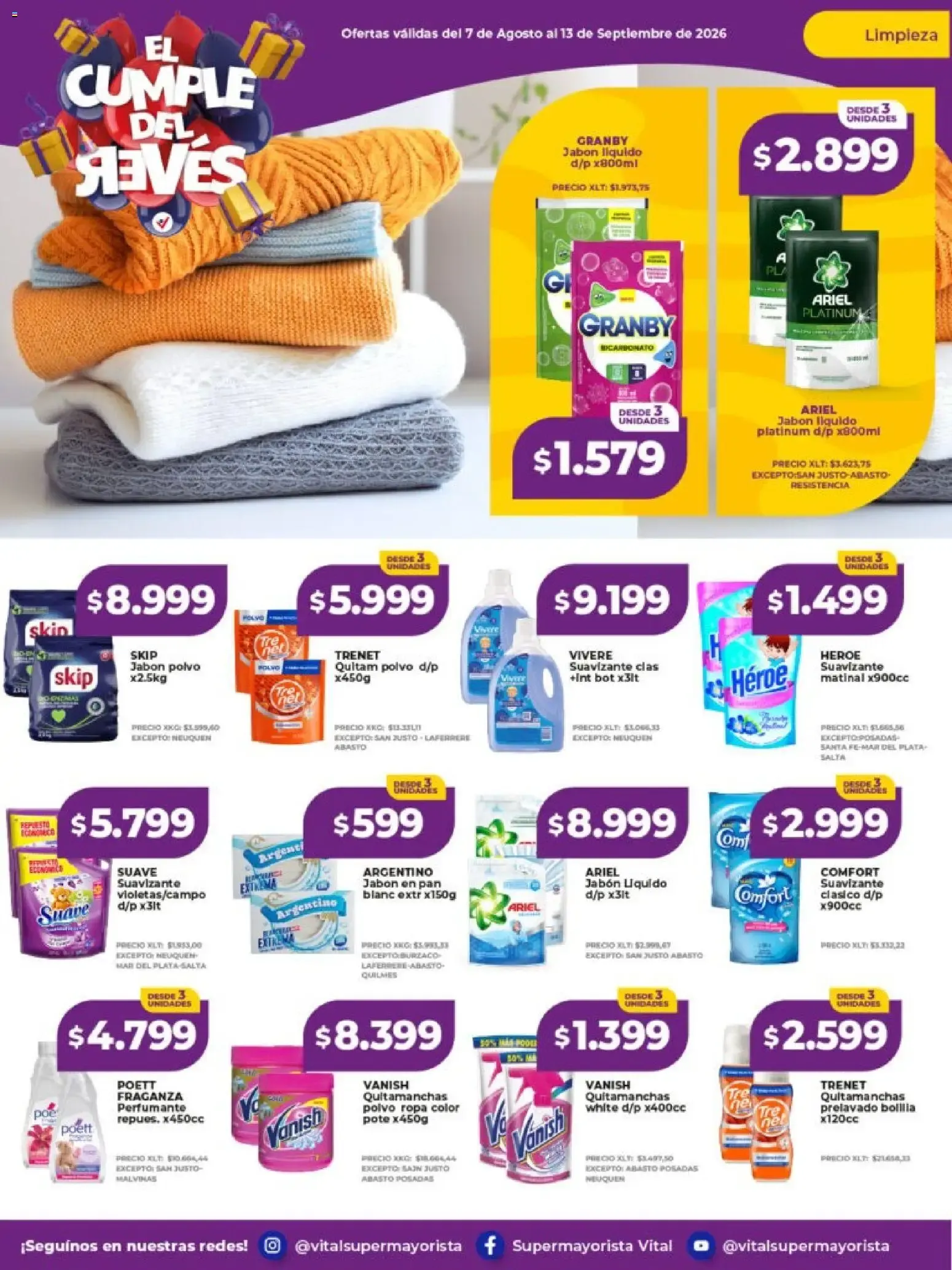 Ofertas de Vital Super Mayorista - El Cumple del Revés 7 de septiembre al 13 de septiembre 2026 - Página 11 del catálogo