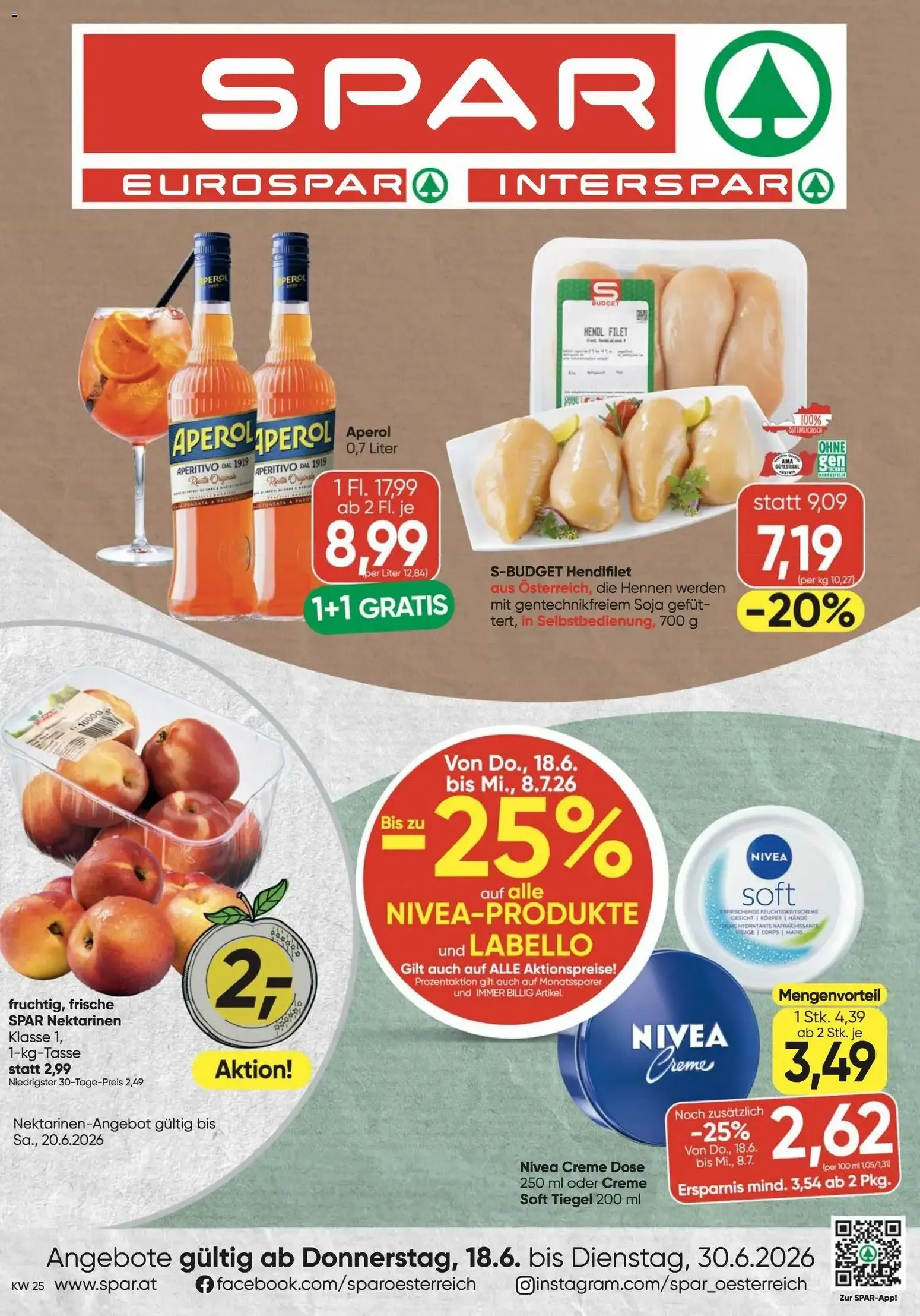 Spar - Flugblatt (18.06.2026) - Angebote und Prospekt von 18. Juni bis 30. Juni 2026 - Flugblätt seite  1