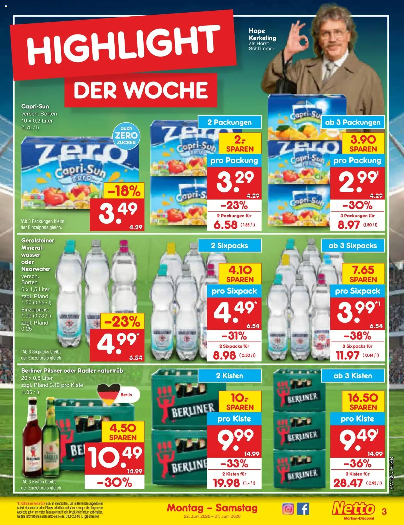 Netto Marken-Discount Prospekt (ab 22.06.2026) » Angebote von 22. Juni bis 27. Juni 2026 - Prospekt seite 3