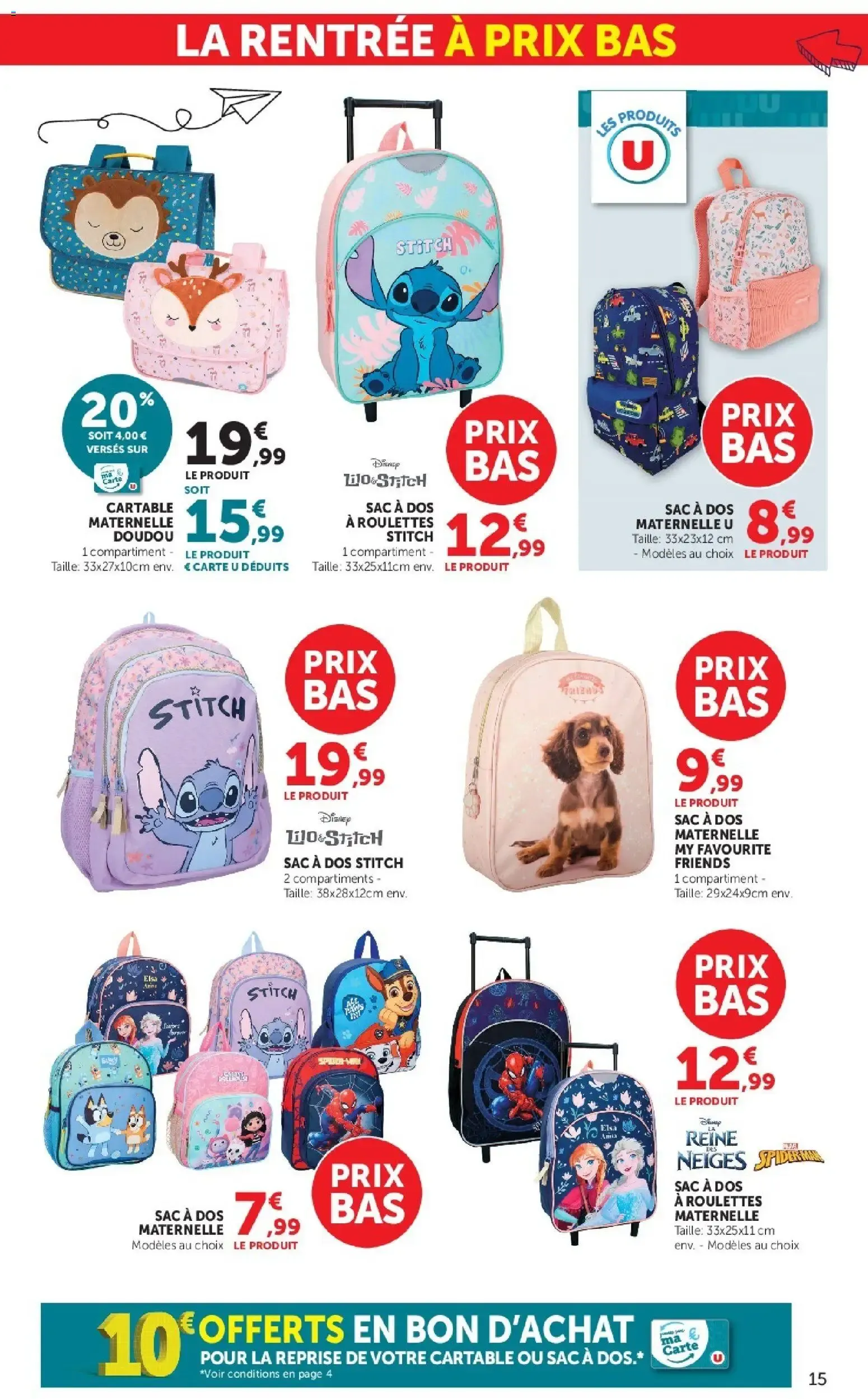 Hyper U - La rentrée à prix bas à partir du 15/07/2026 - promo en ligne du 15 juillet au 9 août 2026 - Catalogue page 15