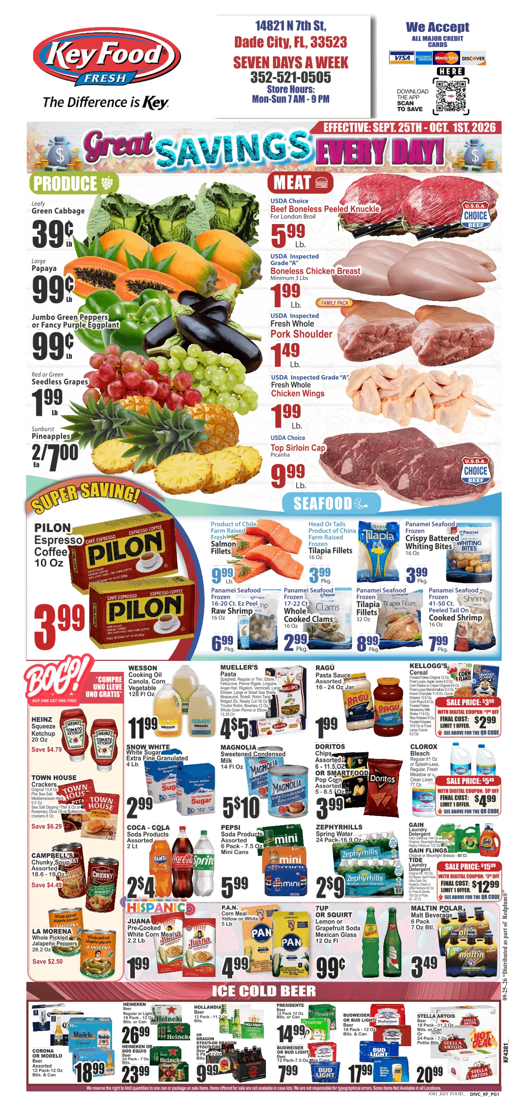 Current Key Food - Dade City leaflet valid from Friday 09/25/2026 to Thursday 10/01/2026