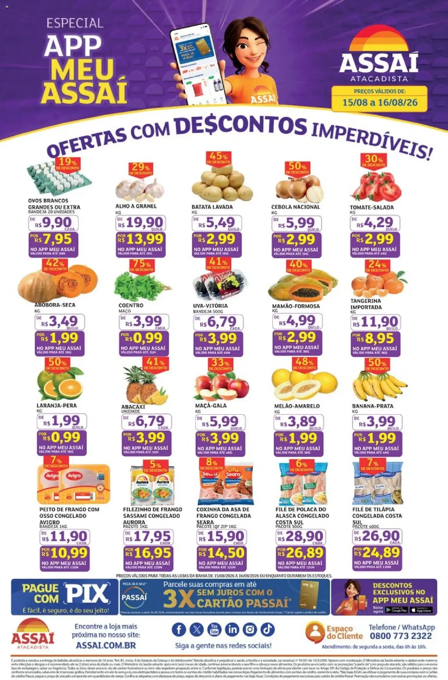 Encarte de Especial App Meu Assaí: Ofertas com Descontos Imperdíveis! 15 de agosto até 16 de agosto 2026 - Pagina 1