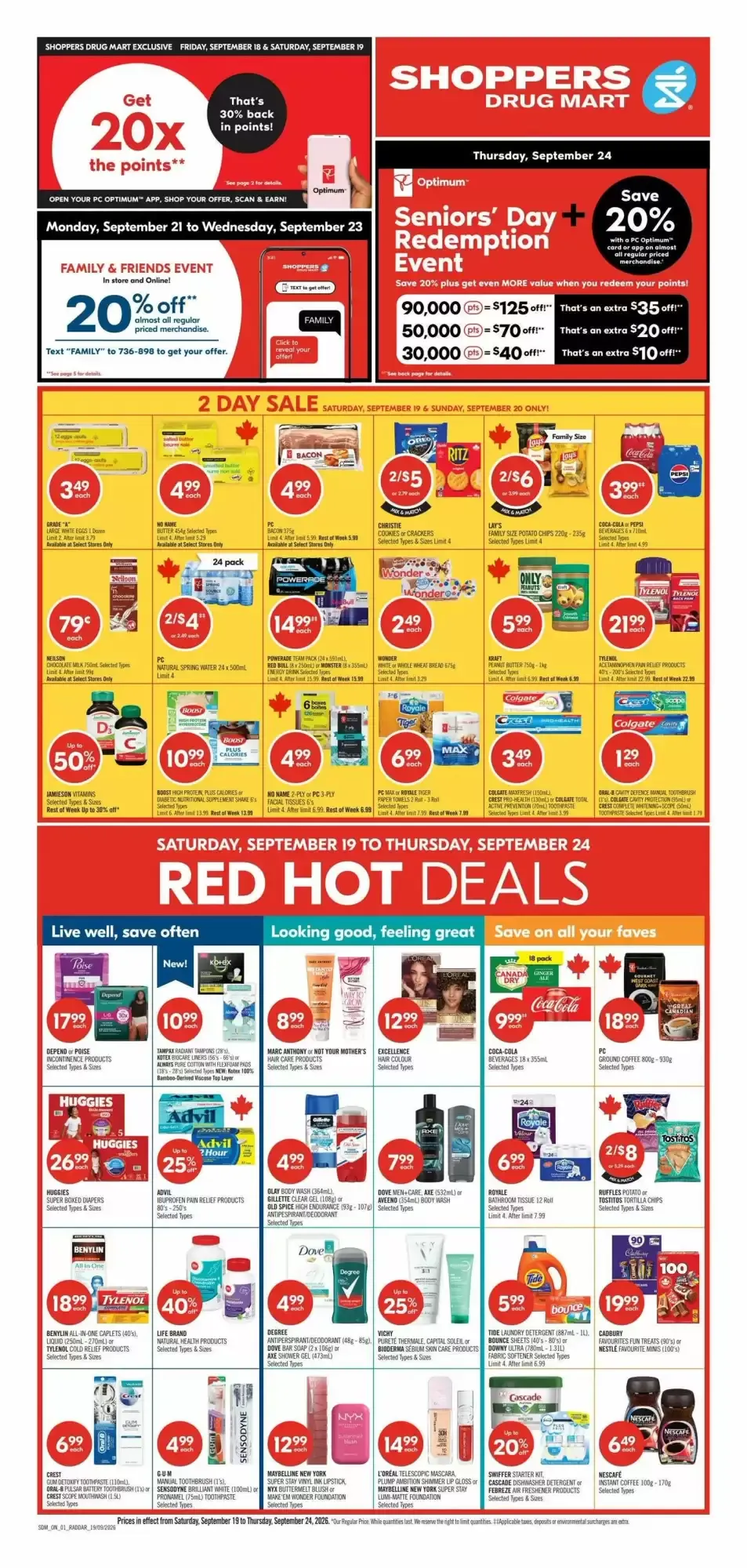 Shoppers Drug Mart flyer week 38 from September 19 to September 24 2026 - flyer page 1