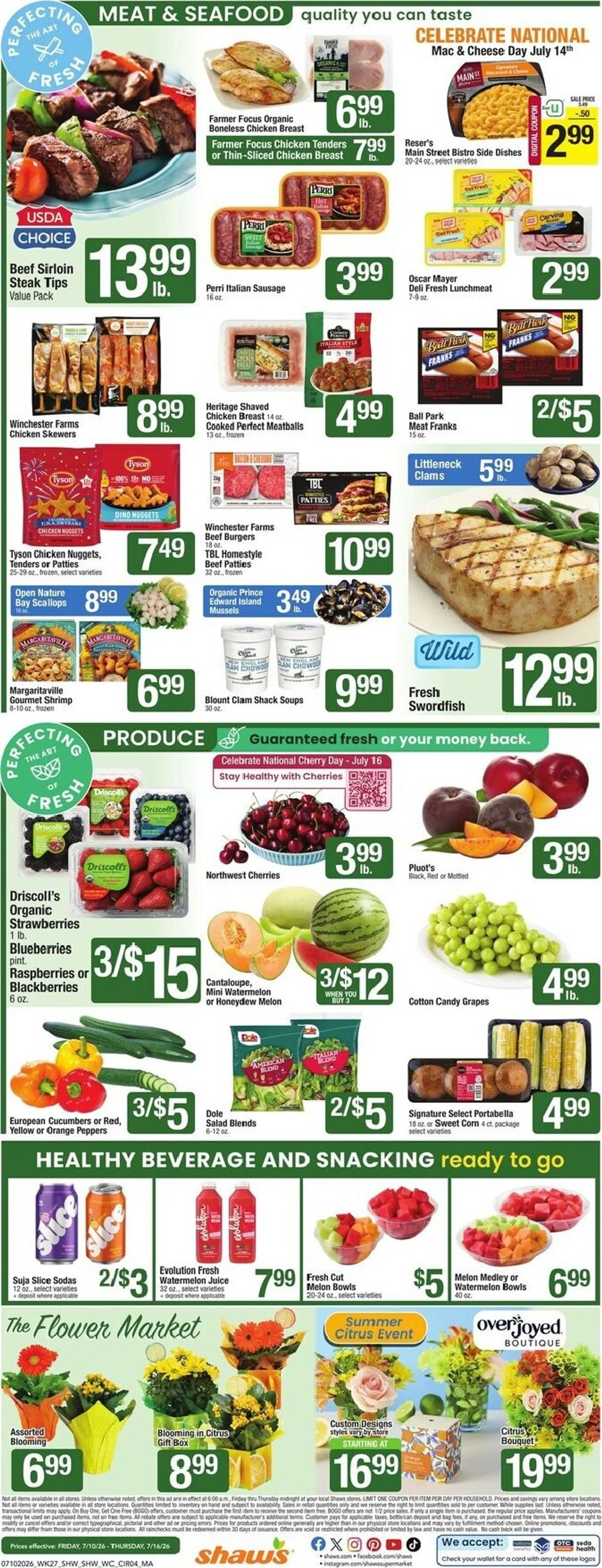 Weekly ad Current Shaw's leaflet valid from Friday 07/10/2026 to Thursday 07/16/2026 from July 10 to July 16 2026 - Page 4