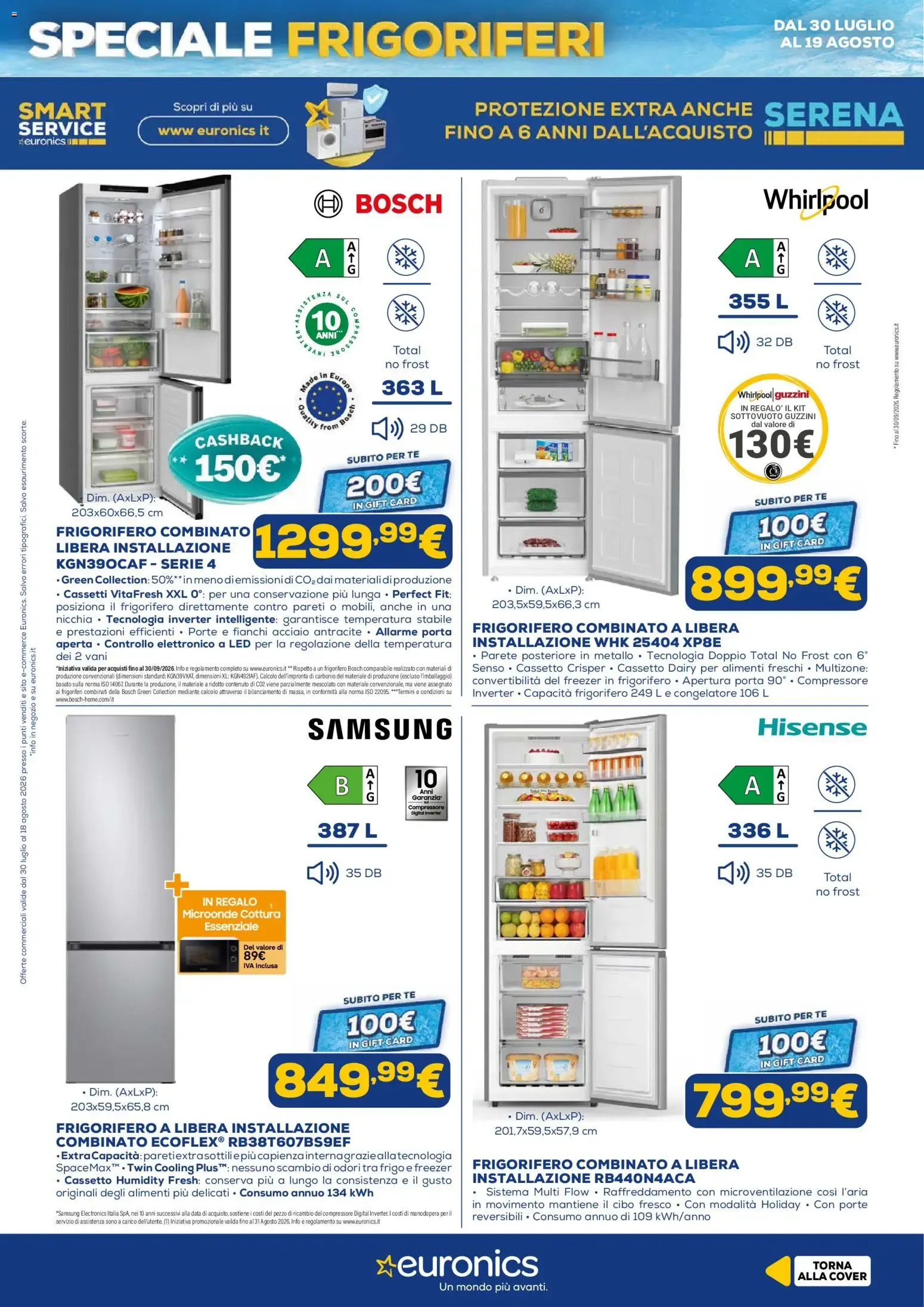 Euronics Speciale Frigoriferi da 30 luglio a 18 agosto di 2026 - Pagina del volantino 4