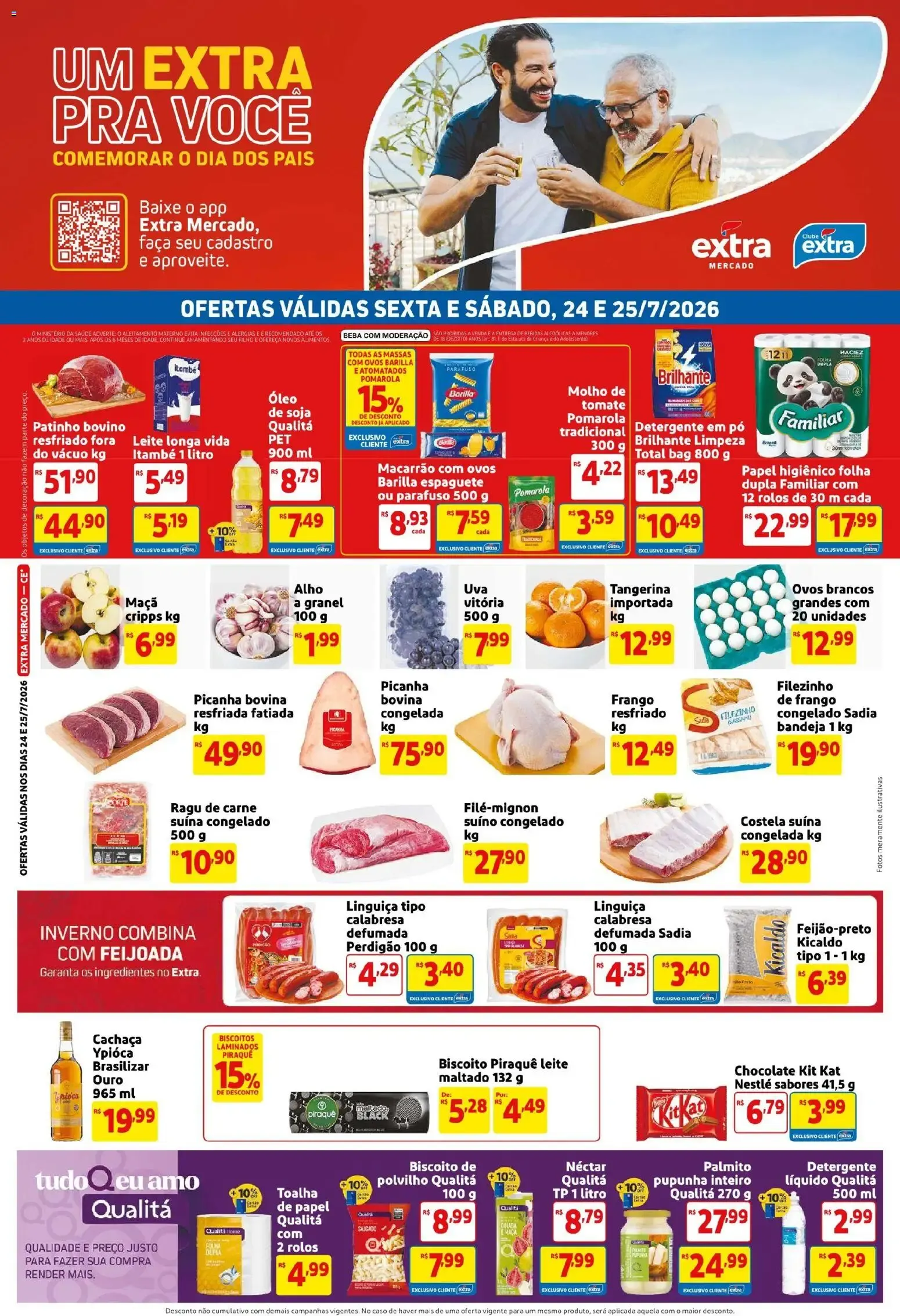 Encarte de Folheto Extra ofertas Fim de semana Mercado de 24/07/2026 | Promoção 24 de julho até 25 de julho 2026 - Pagina 1