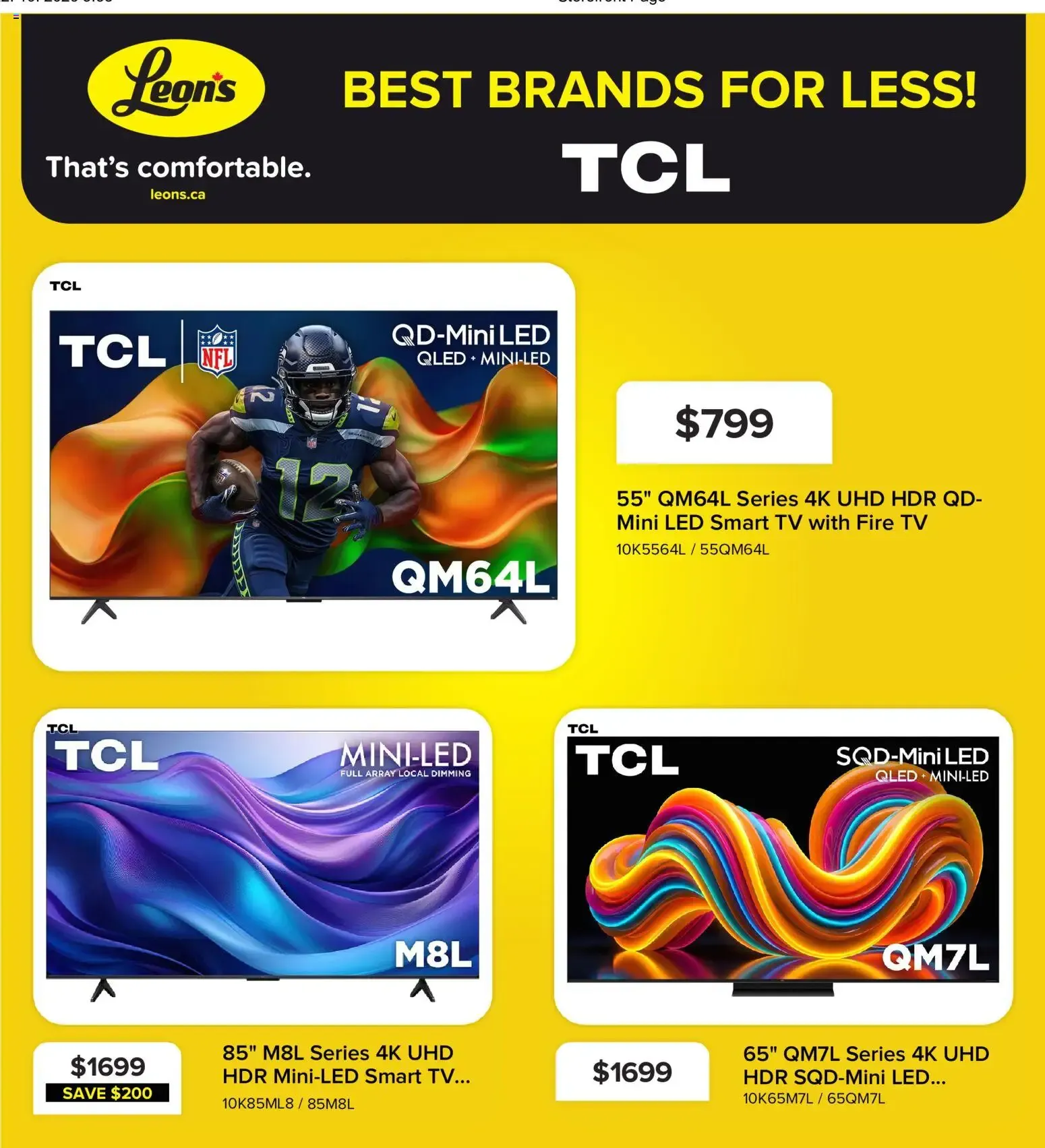 Leon's: Samsung TV Offers / Best Brands For Less from October 22 to October 28 2026 - flyer page 9