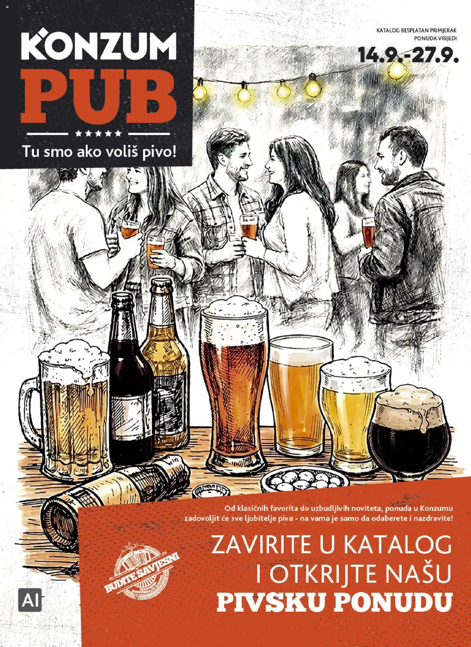 Katalog Konzum Pub: Oferta de Cervezas od 14. rujna do 27. rujna 2026. - Pregled Stranica 1