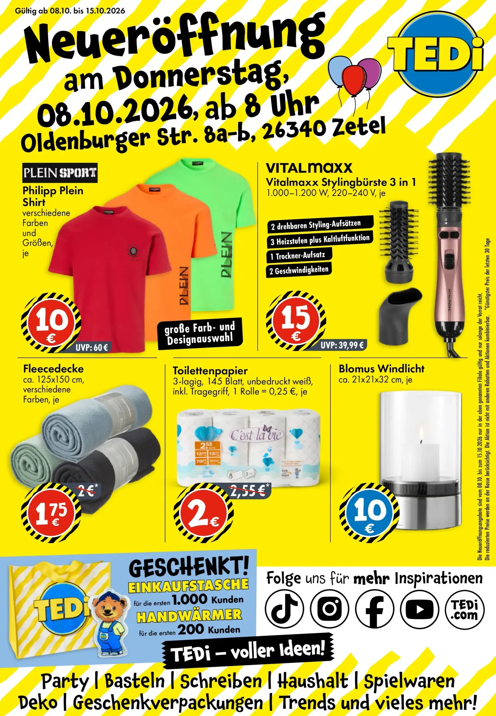 TEDi - Neueröffnung in Zetel Prospekt – von Donnerstag 08.10.2026 bis Donnerstag 15.10.2026