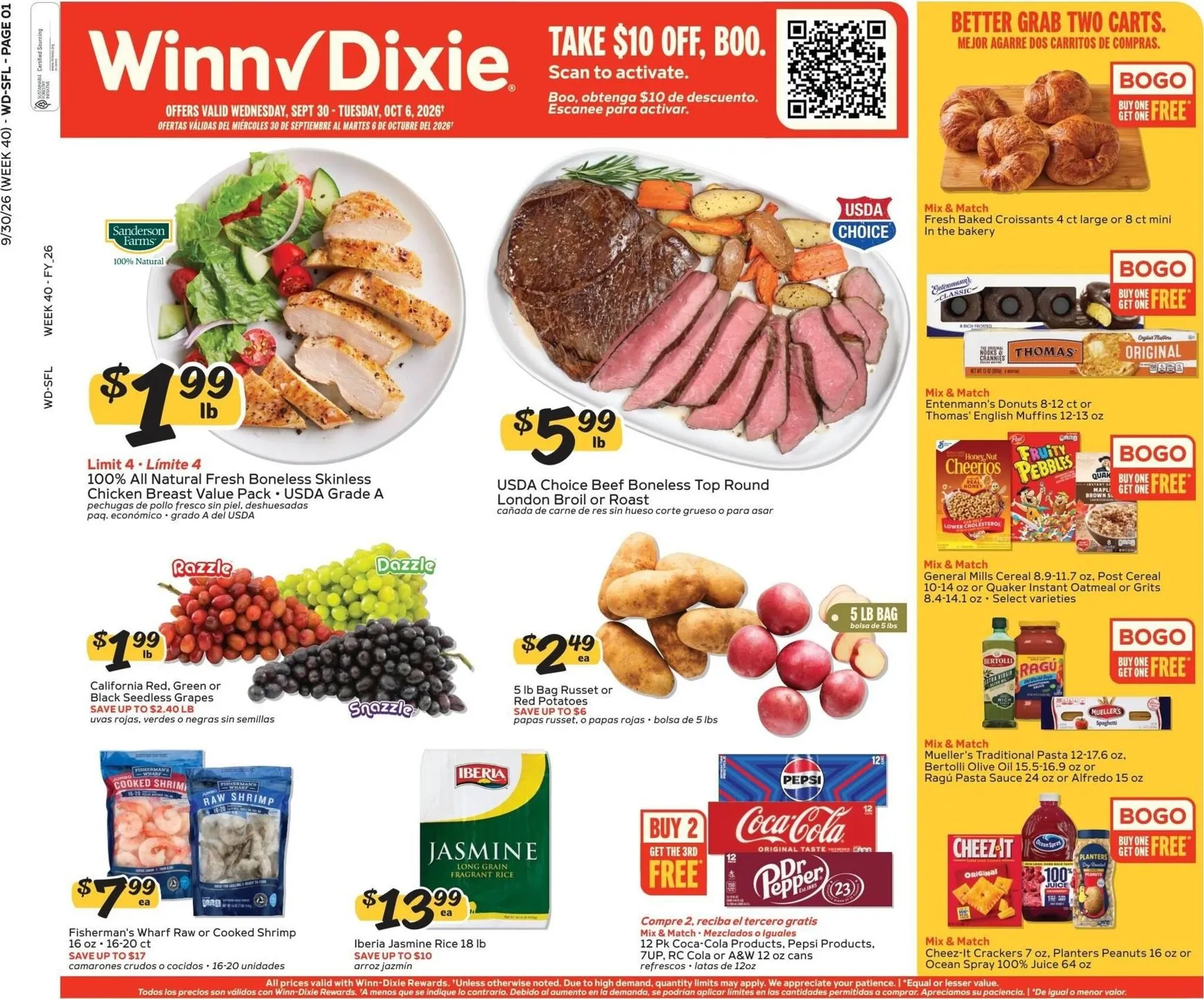 Weekly ad Current Winn-Dixie leaflet valid from Wednesday 09/30/2026 to Tuesday 10/06/2026 from September 30 to October 6 2026 - Page 1