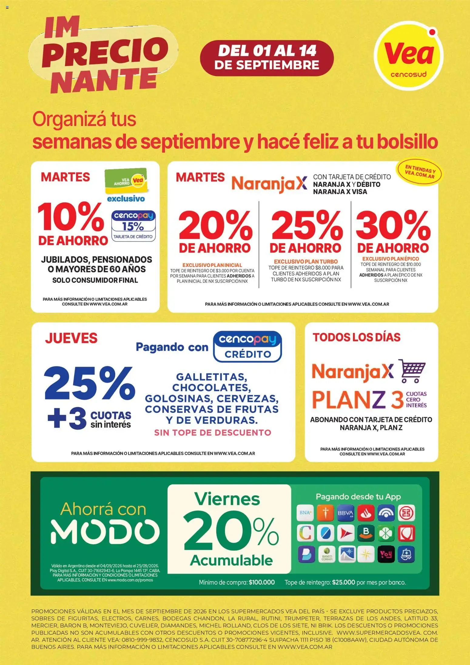 Ofertas de Vea - Folleto imPRECIOnante | Córdoba del 01/09/2026 - 14/09/2026 1 de septiembre al 14 de septiembre 2026 - Página 14 del catálogo