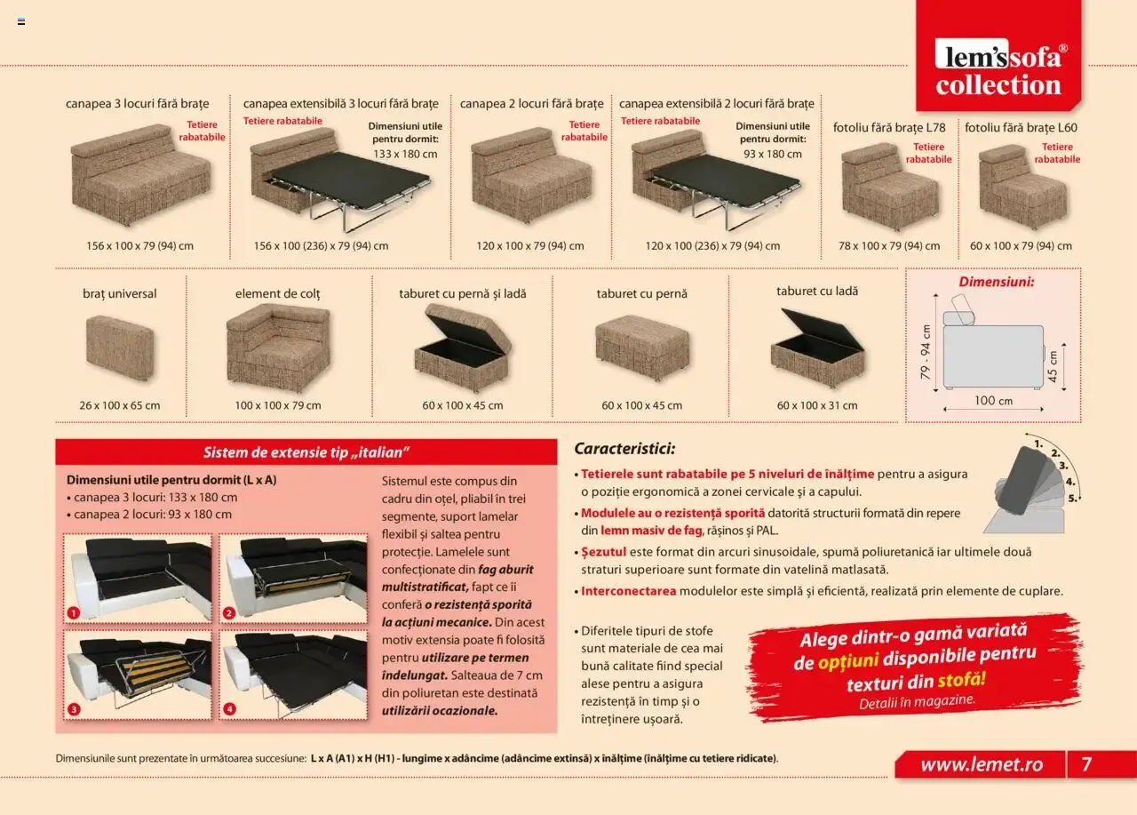 Catalog LEMS Canapele lemssofa collection - Colţar extensibil KIEV de la 17 noiembrie până la 31 ianuarie 2027 - Revista Pagina 7