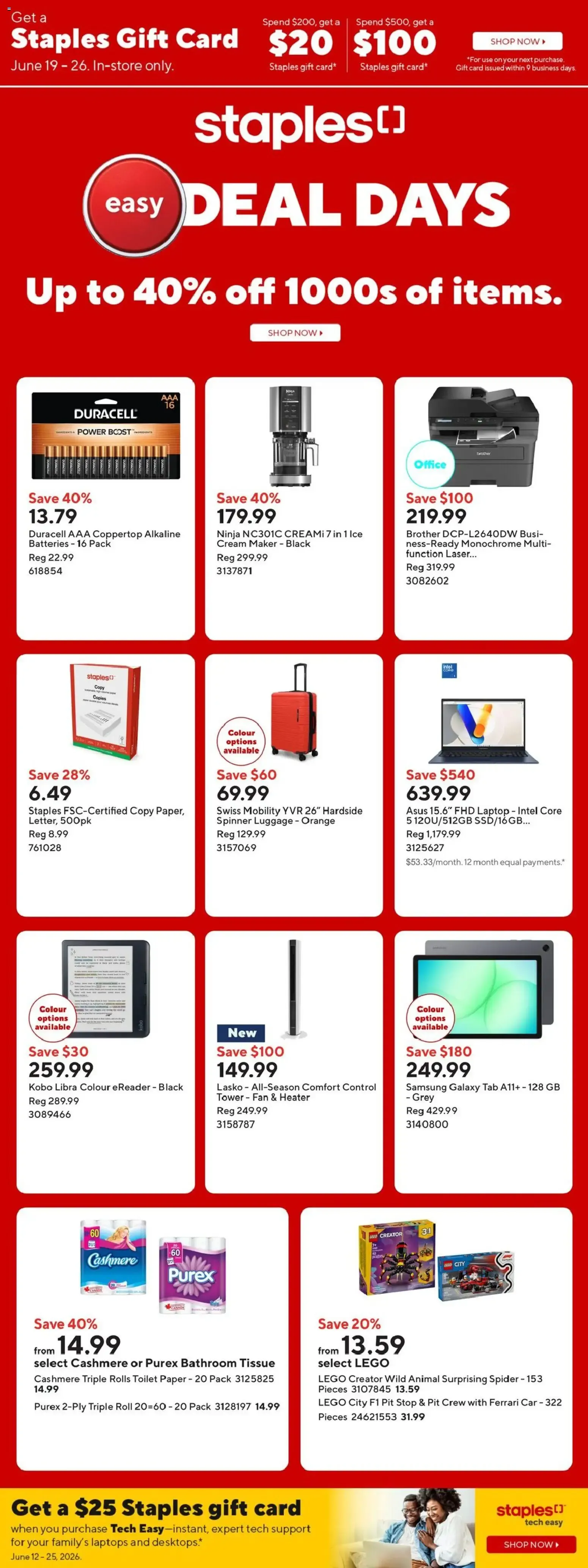 Staples Easy Deal Days from June 19 to June 26 2026 - flyer page 1