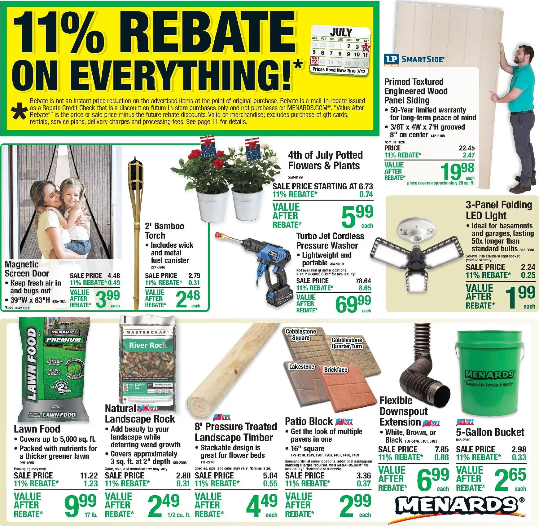 Weekly promotion 11% Rebate on Everything! spanning from July 2 to July 12 2026 - Page 1 for Catalogue 365