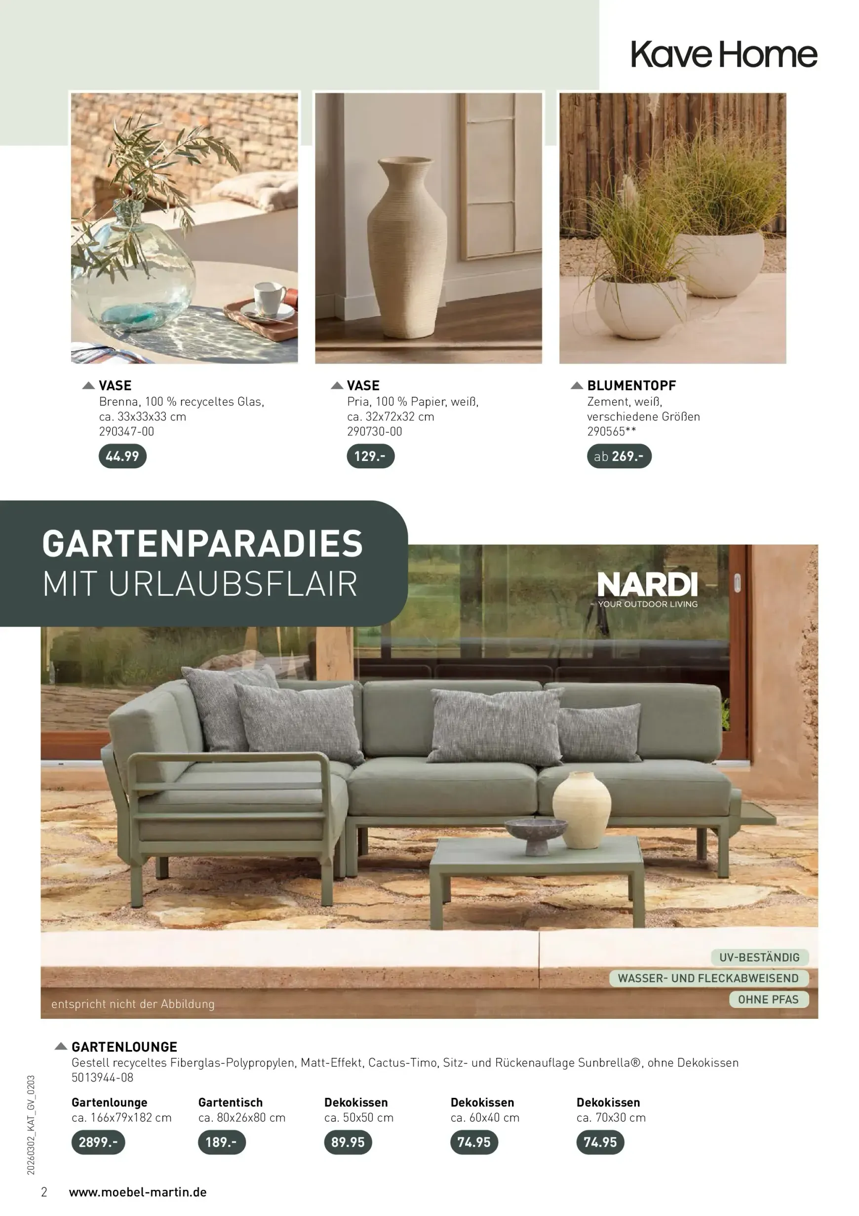 Möbel Martin - Moderne Outdoor-Möbel Prospekt – von Sonntag 01.03.2026 bis Montag 31.08.2026 von 2. März bis 31. August 2026 - Prospekt seite 2