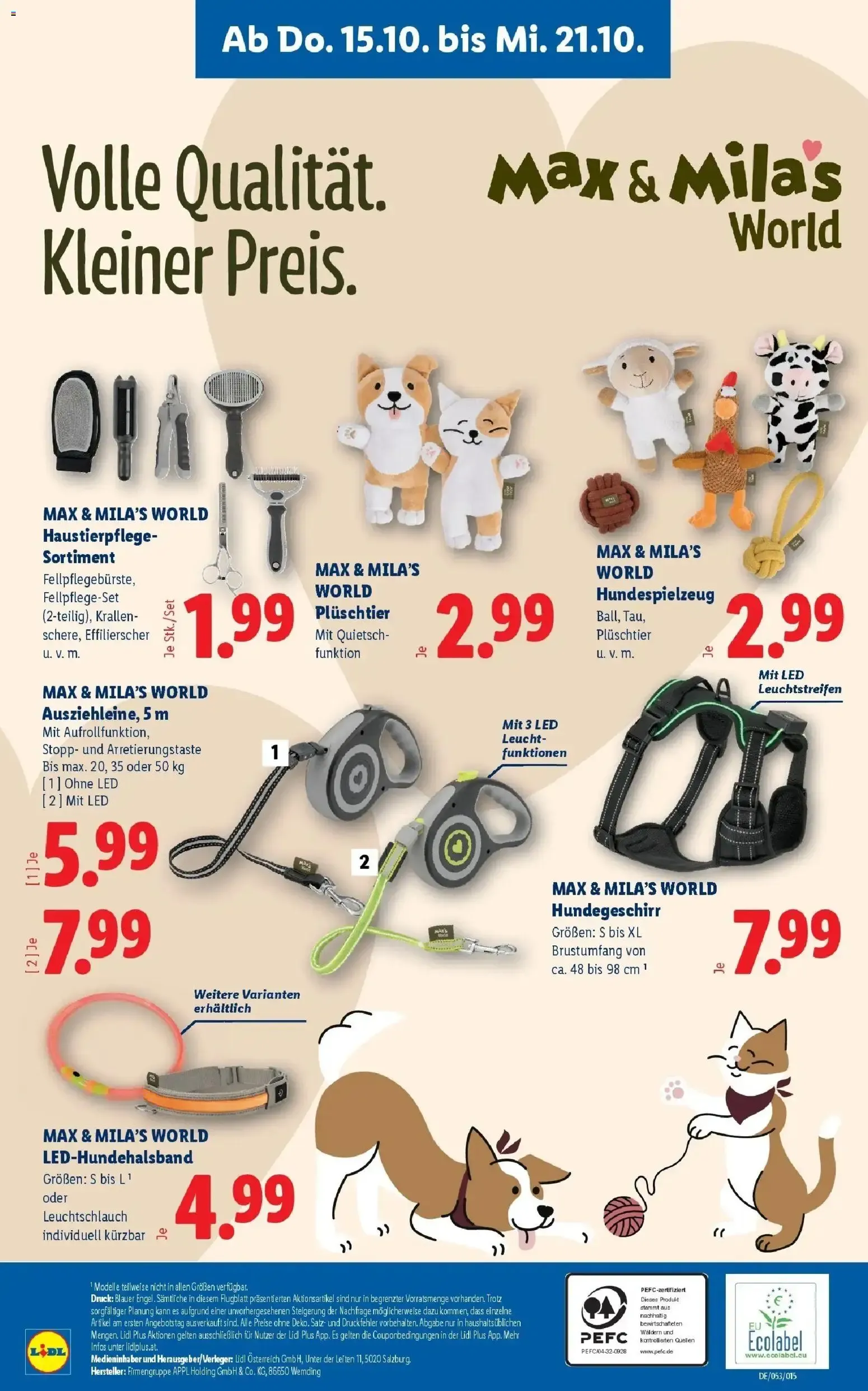 Lidl - Max & Mila's World: Ofertas para mascotas von 15. Oktober bis 21. Oktober 2026 - Flugblätt seite  4
