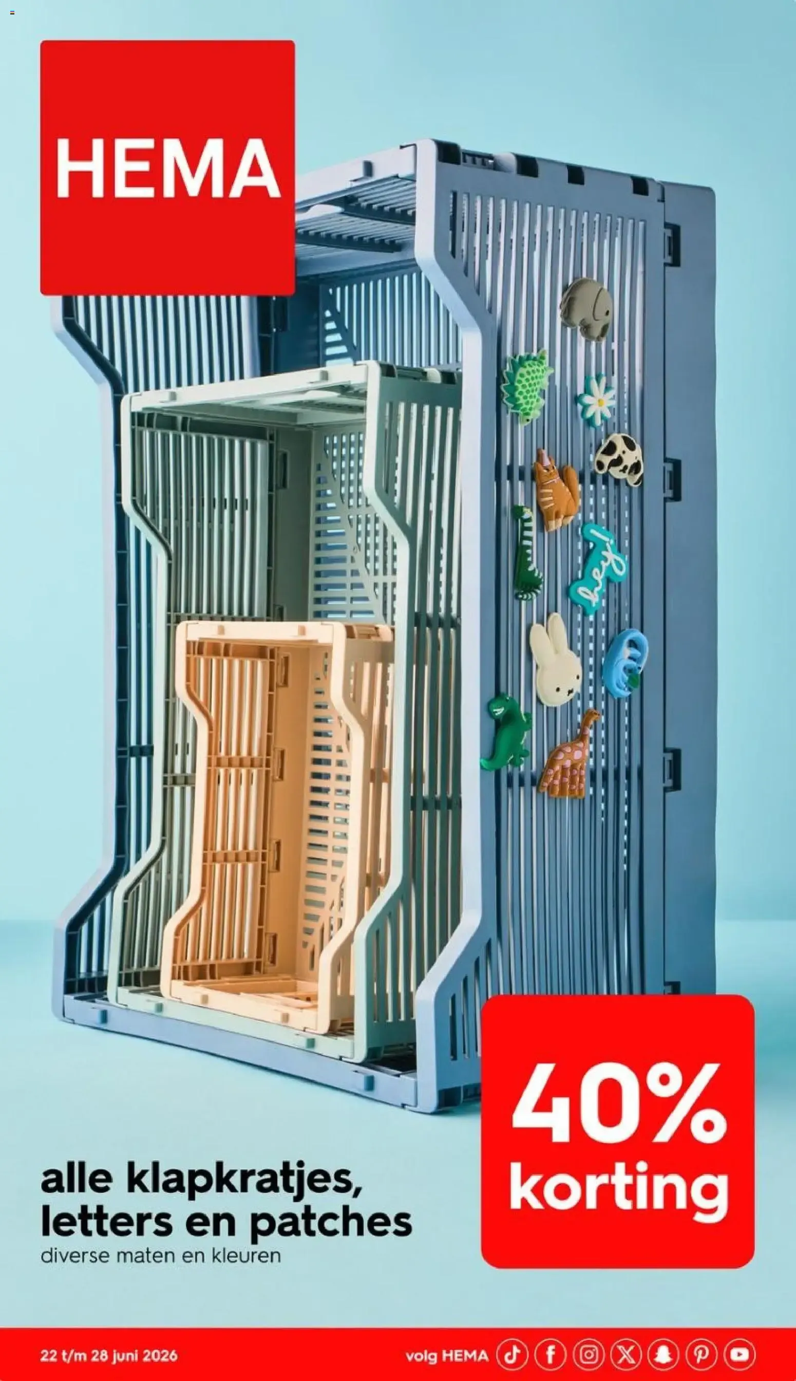 HEMA: 40% de descuento en cajas plegables, letras y parches