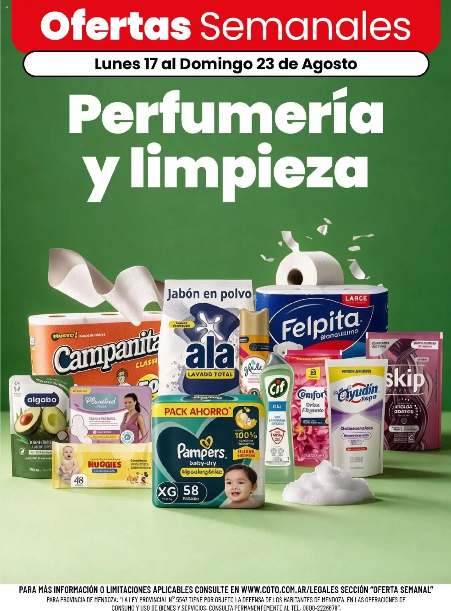 Ofertas de Coto -Perfumería y limpieza || del 17/08/2026 - 23/08/2026 || Descuentos 17 de agosto al 23 de agosto 2026 - Página 1 del catálogo