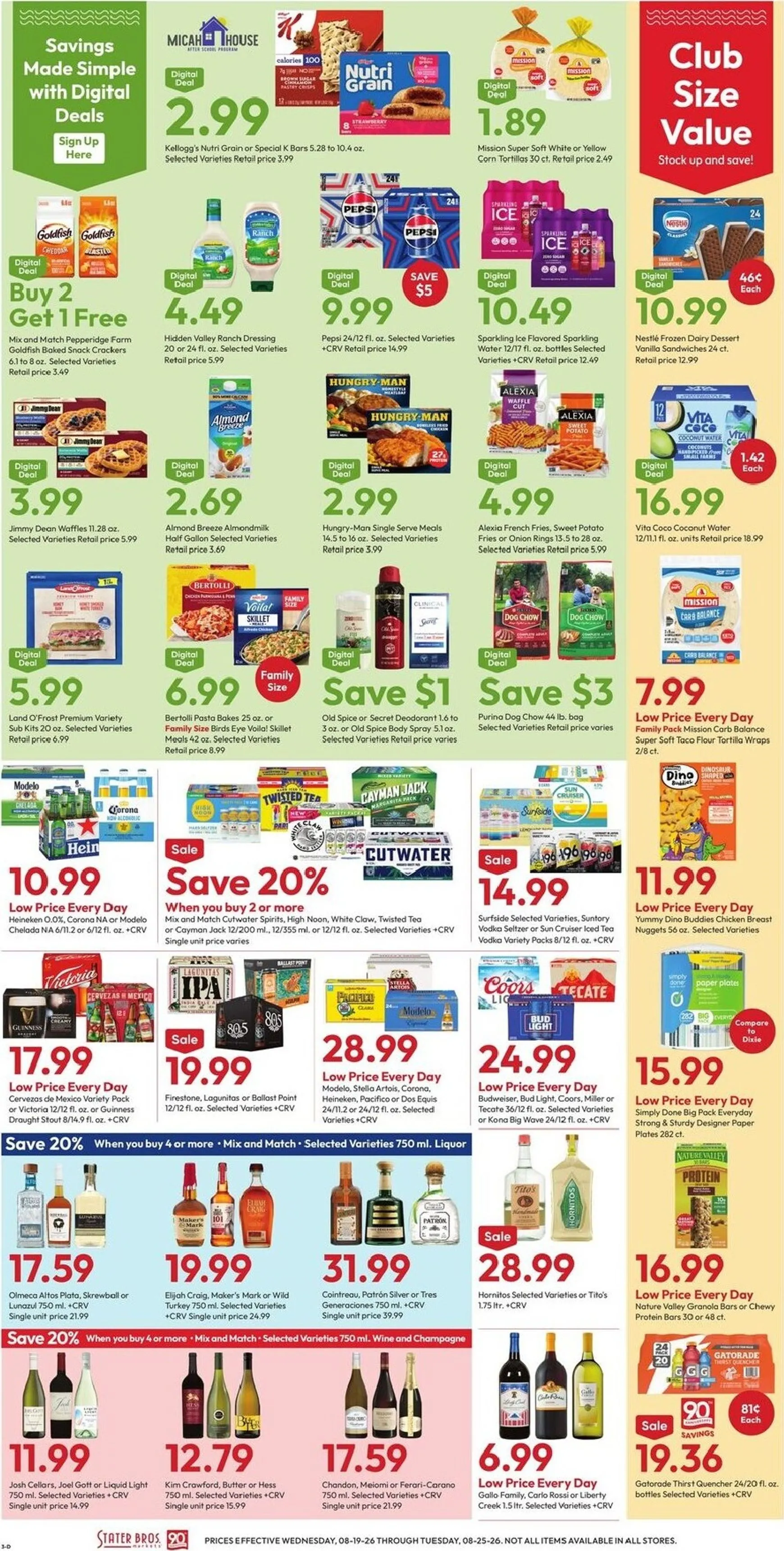 Weekly promotion Current Stater Bros. leaflet valid from Wednesday 08/19/2026 to Tuesday 08/25/2026 spanning from August 19 to August 25 2026 - Page 3 for Catalogue 365