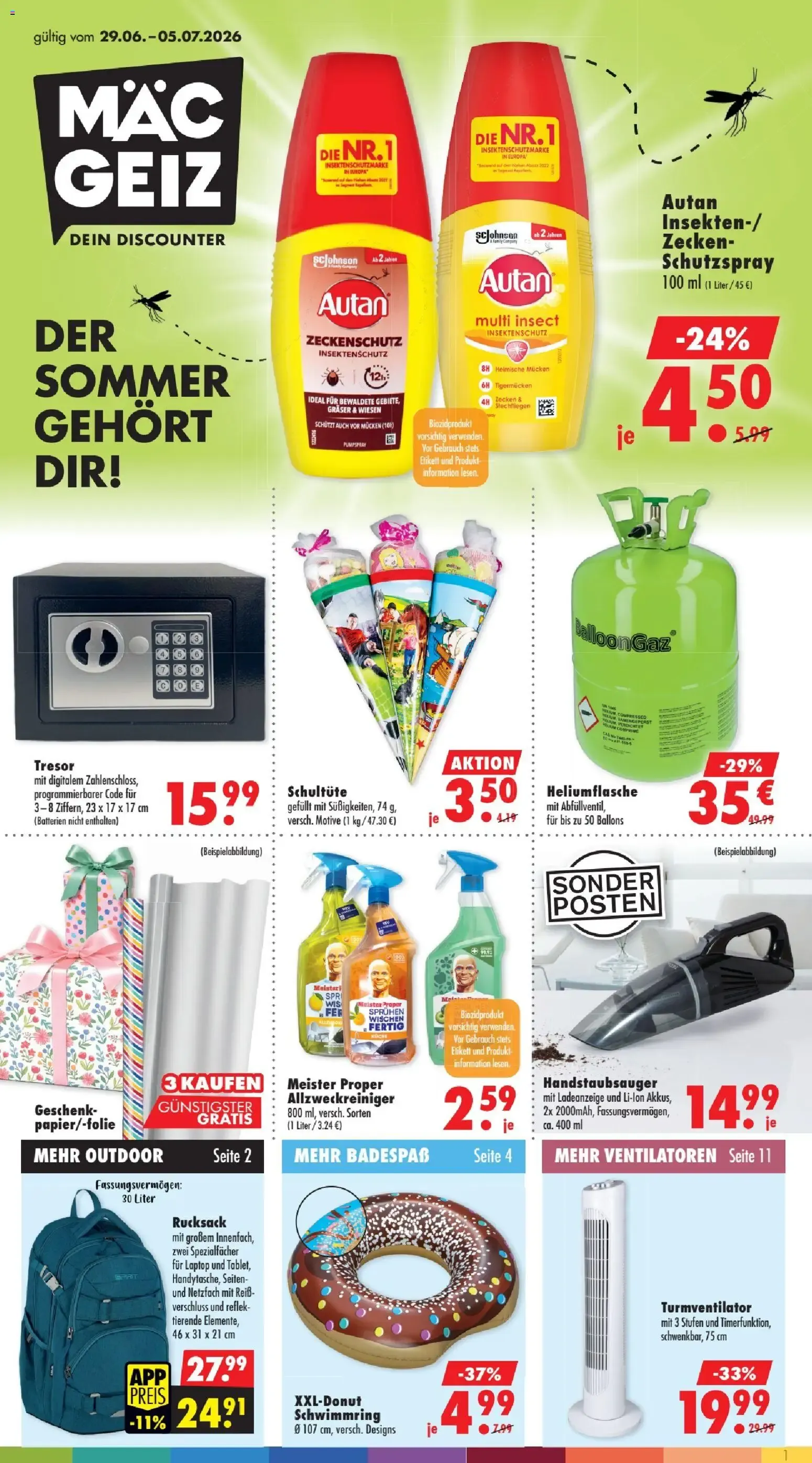 Mäc Geiz - Produktkatalog (ab 29.06.2026) zum Blättern von 29. Juni bis 5. Juli 2026 - Prospekt seite 1