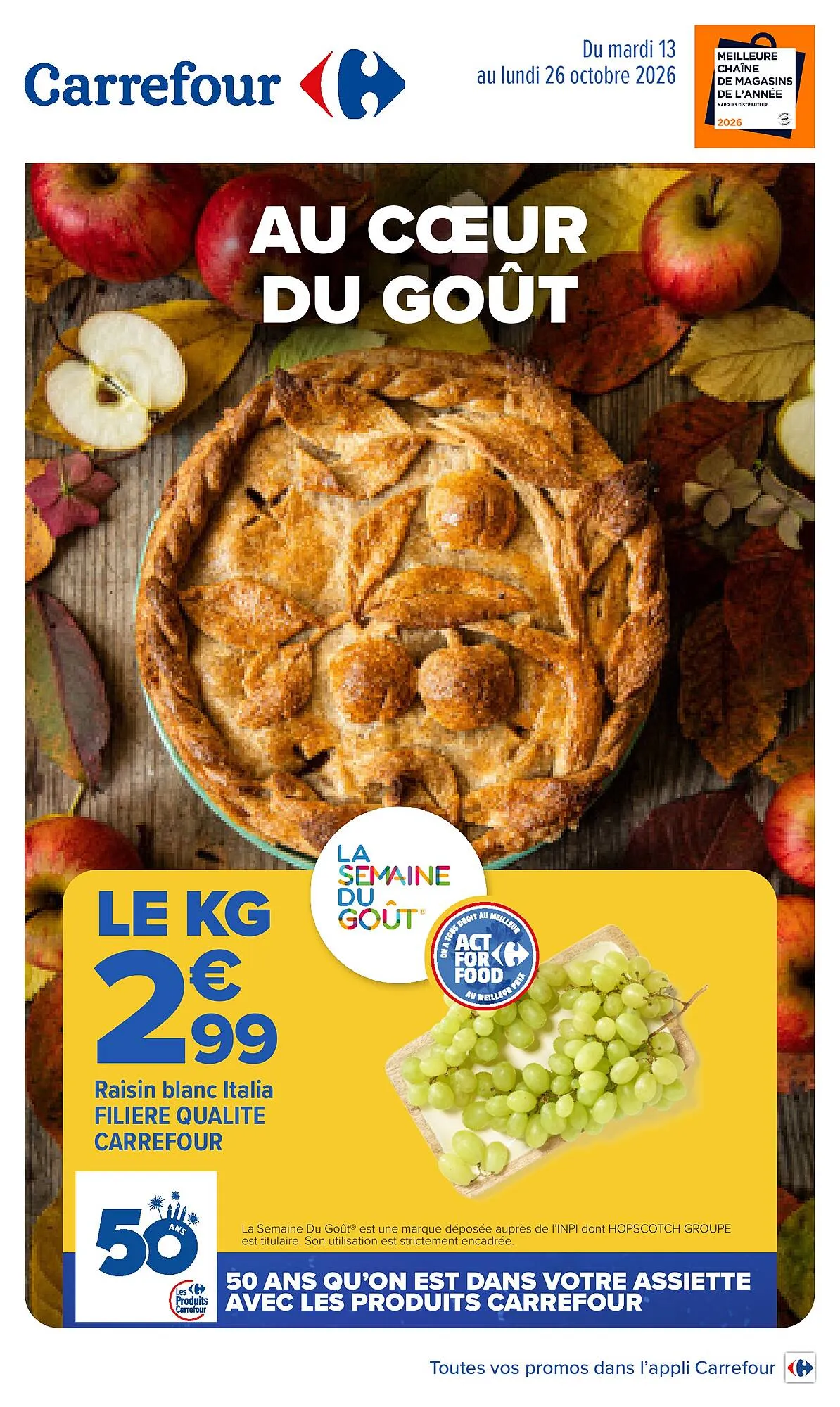 AU CŒUR DU GOÛT du 13 octobre au 26 octobre 2026 - Catalogue page 1