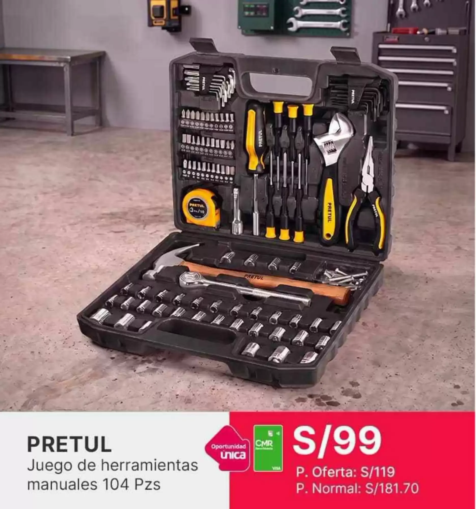 PRETUL Juego de herramientas manuales 104 Pzs