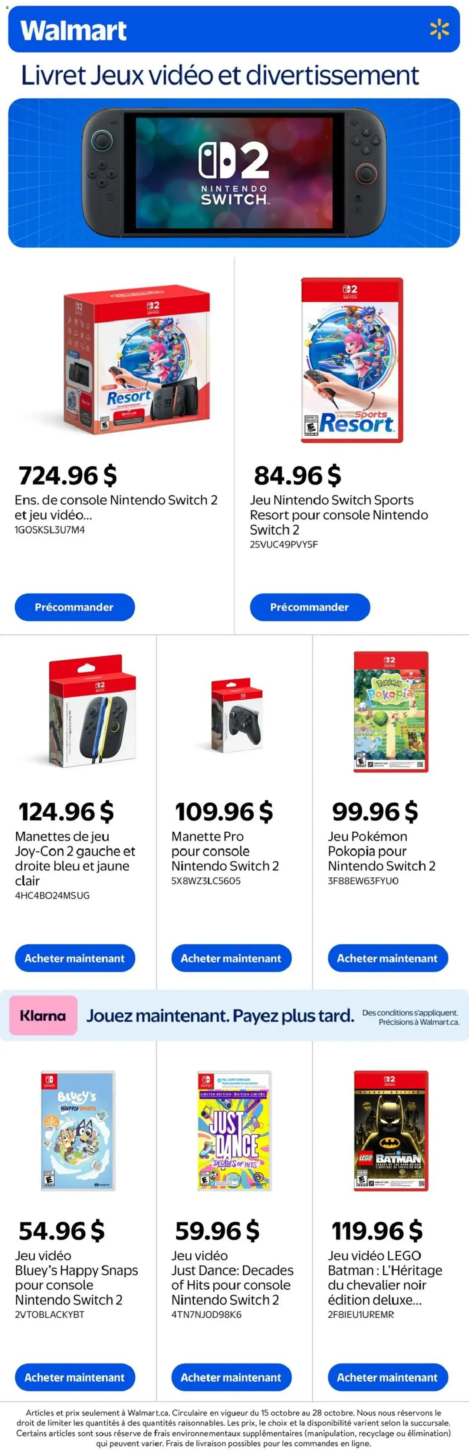 Walmart circulaire - Livret Jeux vidéo et divertissement from Oct 15, 2026 > weekly specials & deals