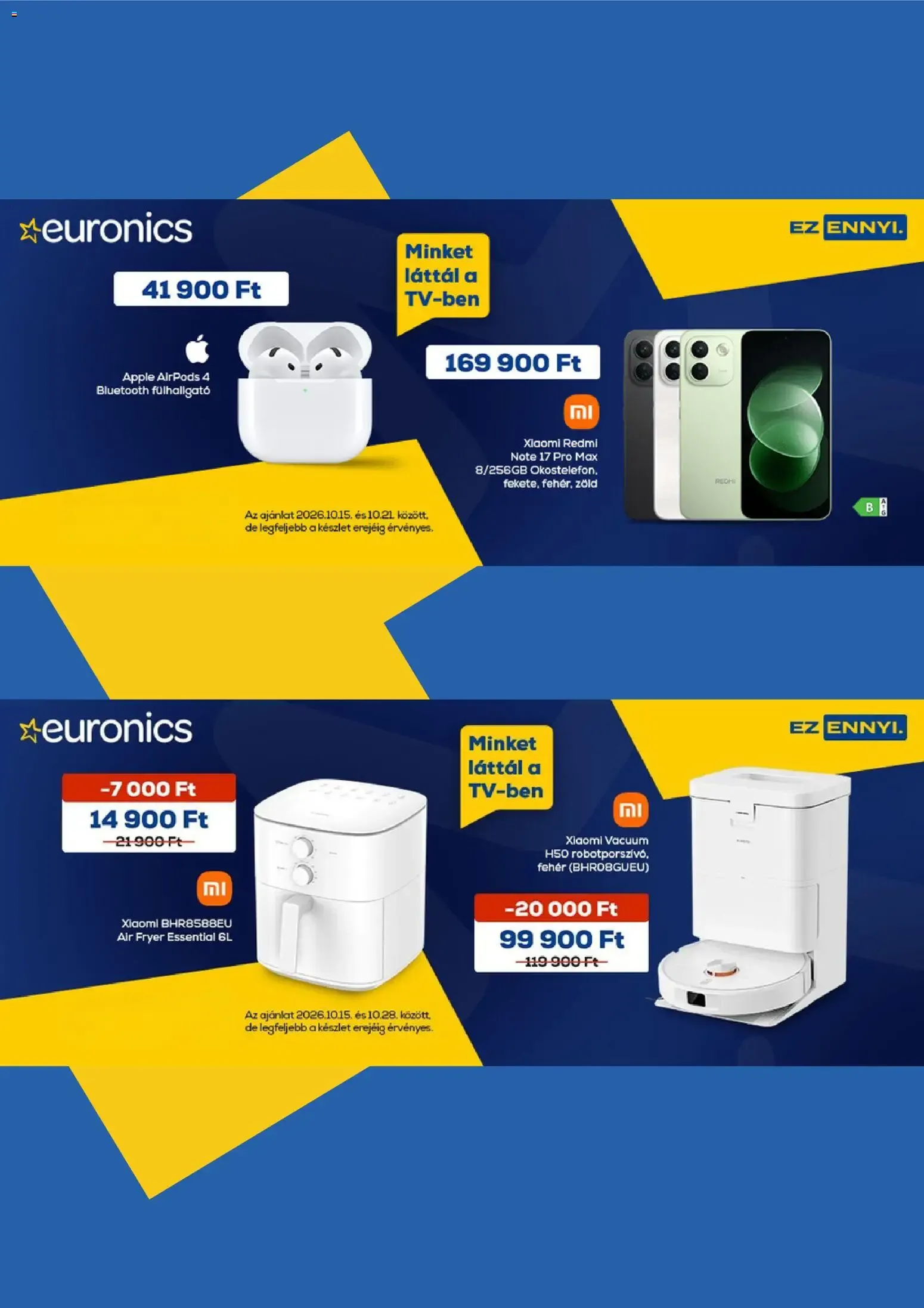 Katalógus Euronics akciós újság - 2026.10.15. -tól/töl > akció, lapozható szórólap 🛍️ október 15.-tól október 21.-ig 2026. - Oldal 2