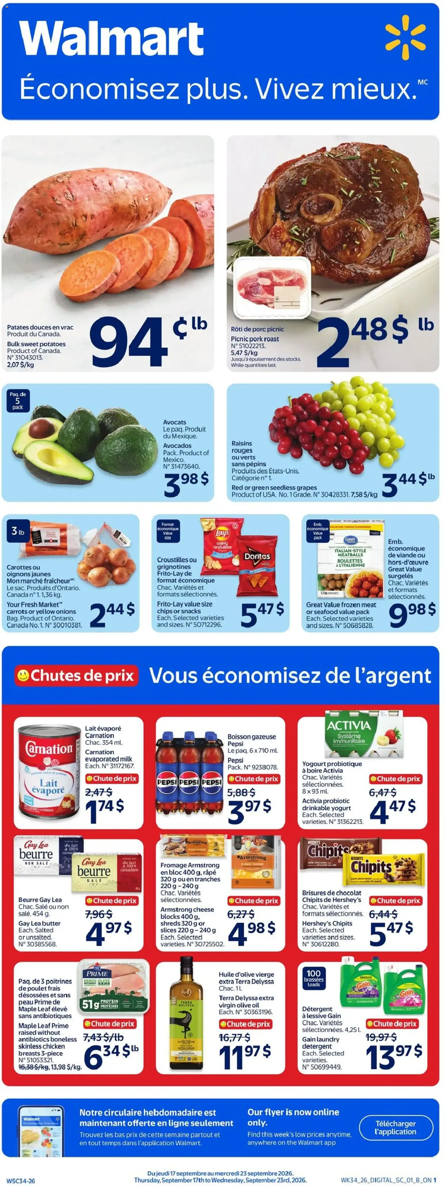 Walmart circulaire from Sep 17, 2026 > weekly specials & deals from September 17 to September 23 2026 - flyer page 1