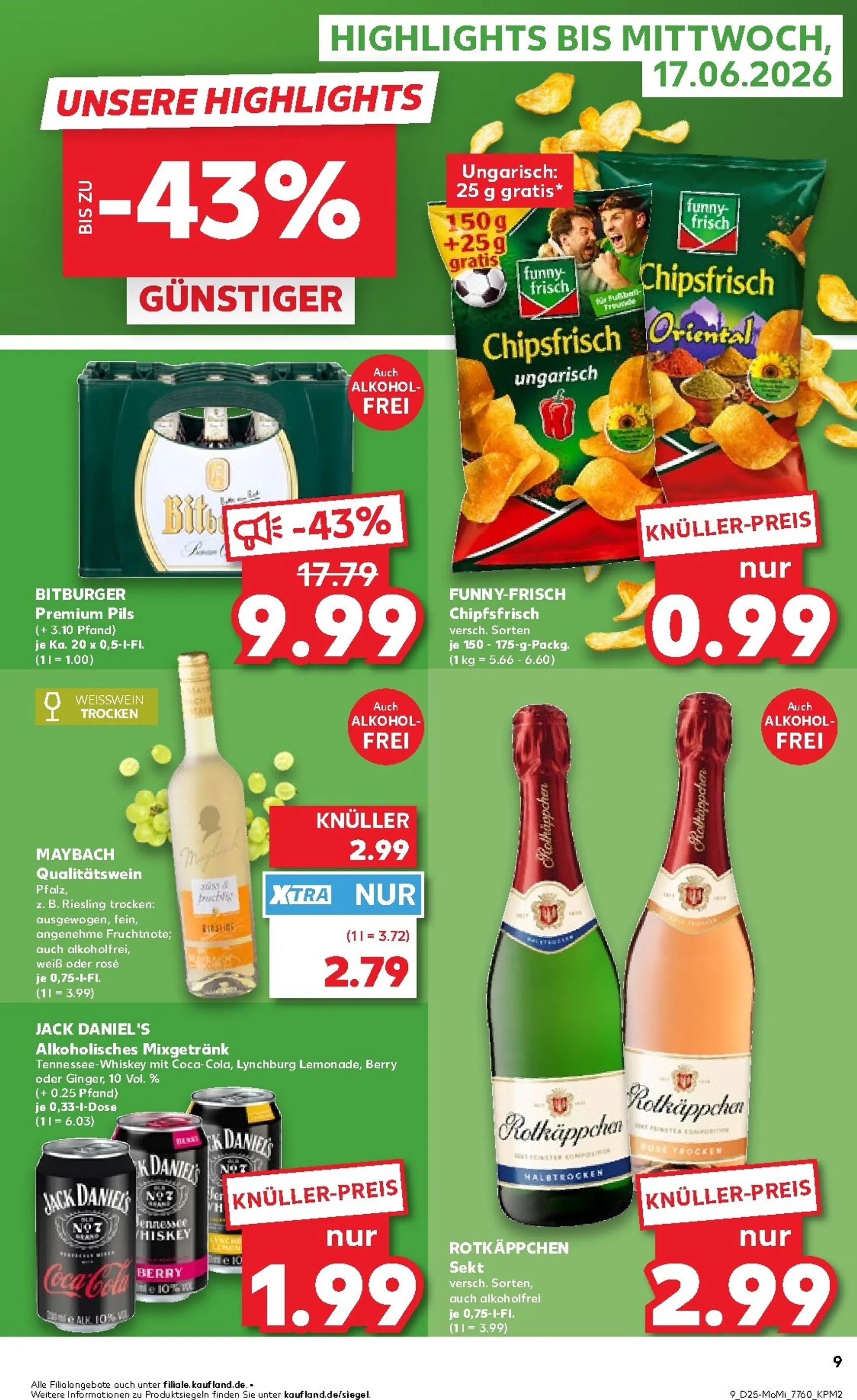 Kaufland - Angebote ab Montag Prospekt nächste Woche – von Montag 15.06.2026 bis Mittwoch 17.06.2026 von 15. Juni bis 17. Juni 2026 - Prospekt seite 9