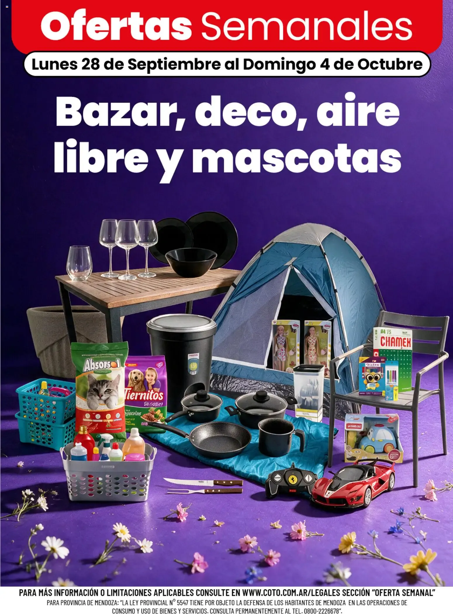 Ofertas de Coto - Bazar, deco, aire libre y mascotas || del 28/09/2026 - 04/10/2026 || Descuentos 28 de septiembre al 4 de octubre 2026 - Página 1 del catálogo