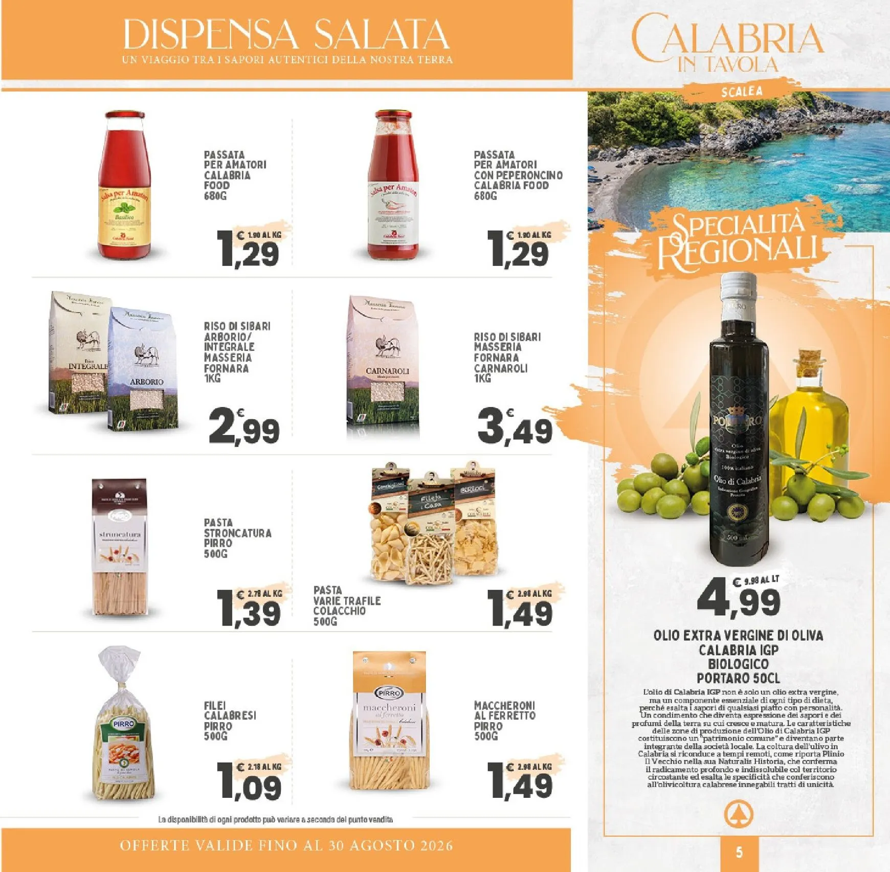 Specialità Regionali Calabria in Tavola da 20 luglio a 30 agosto di 2026 - Pagina del volantino 5