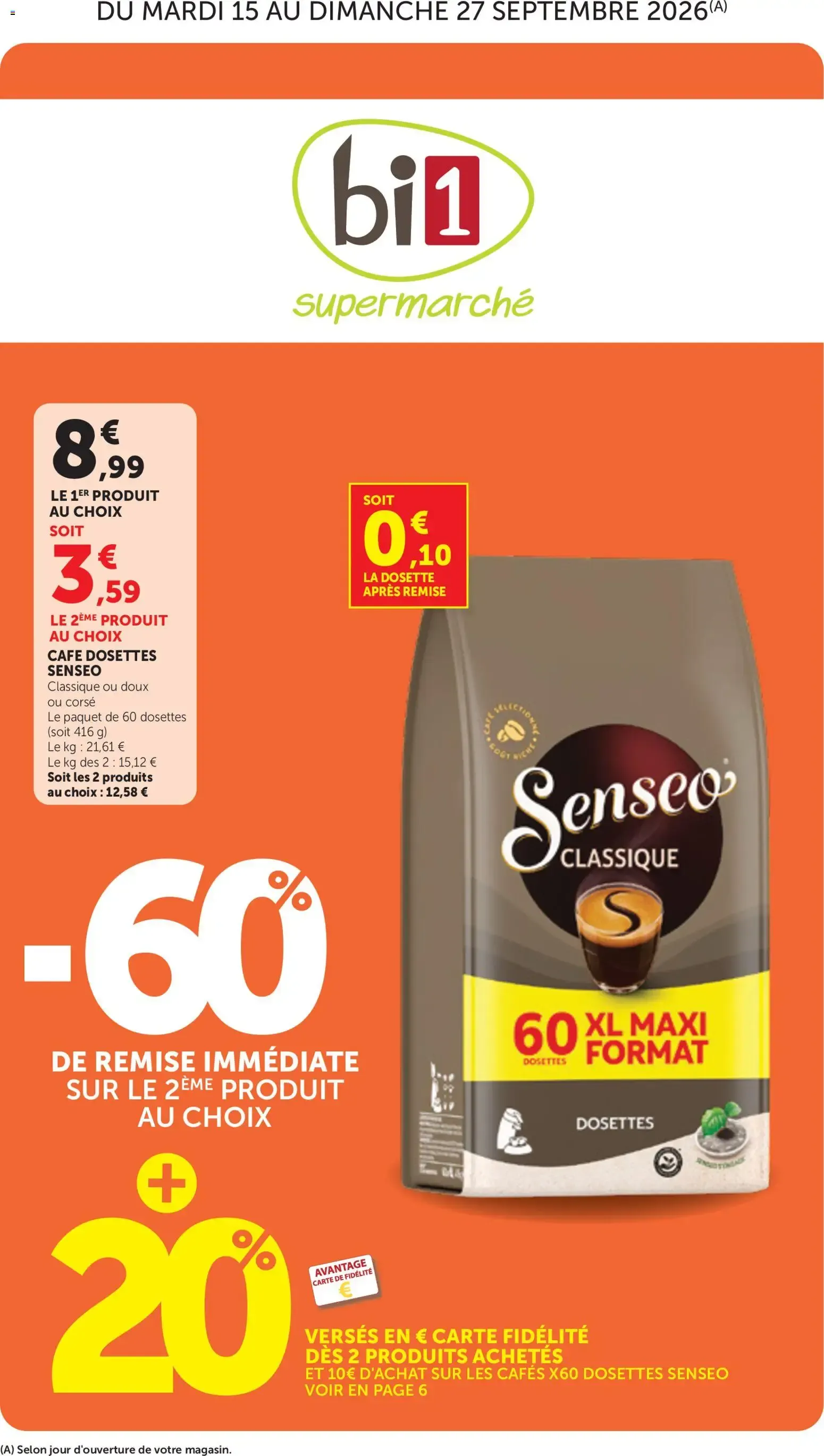 bi1 Catalogue supermarché à partir du 15/09/2026 - promo en ligne