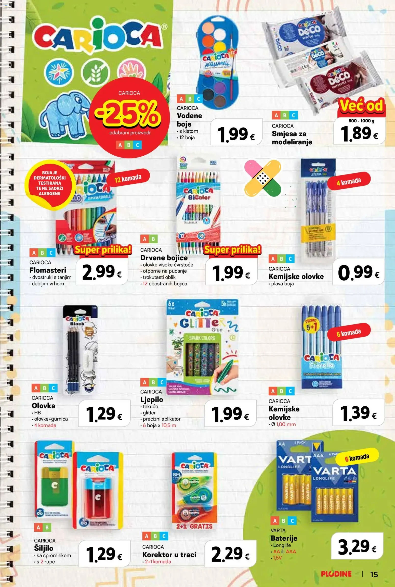 Katalog Plodine: Spremni za školu, uz velike uštede! od 13. kolovoza do 23. rujna 2026. - Pregled Stranica 15