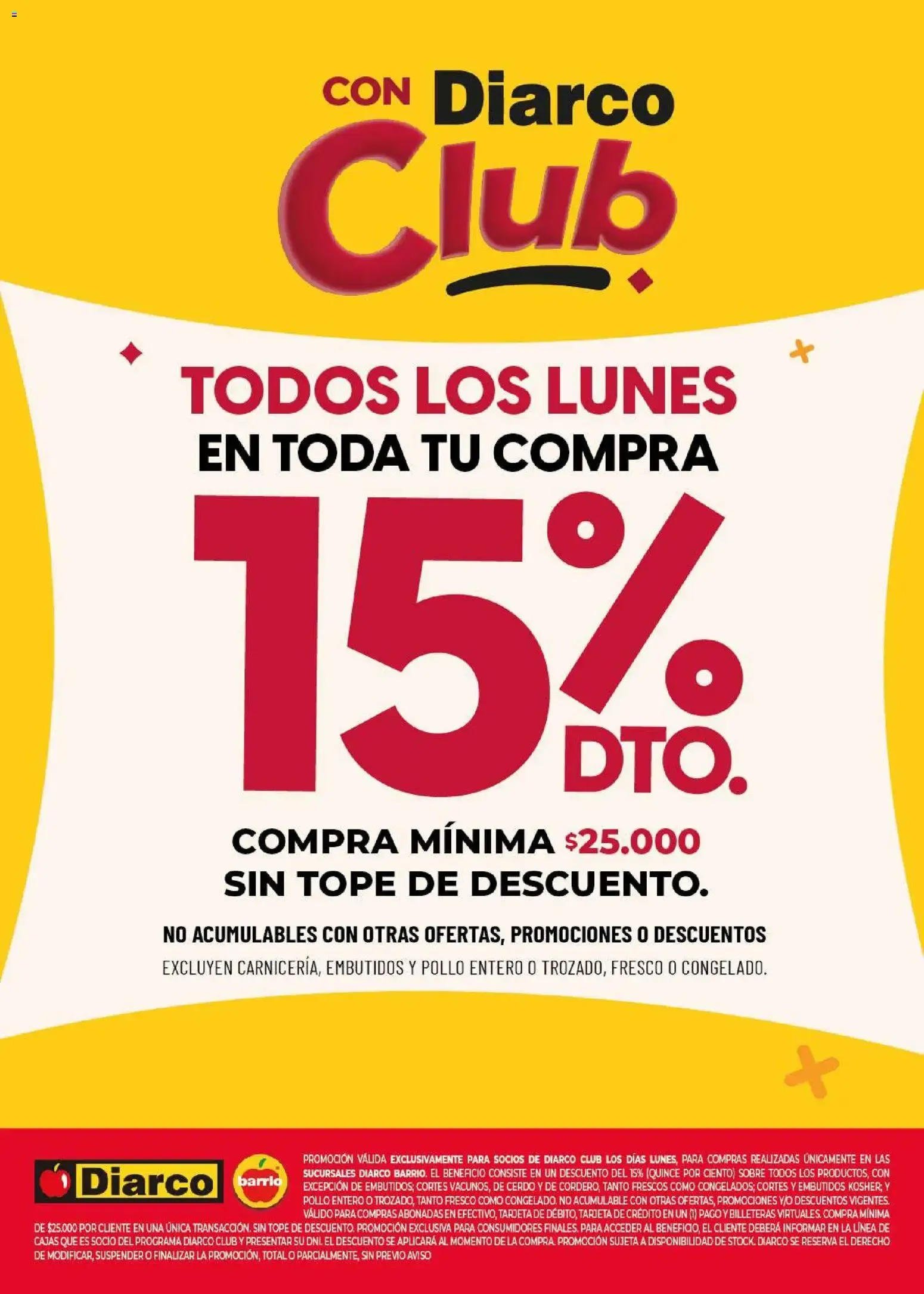 Ofertas de Diarco - 15% Off Diarco Club – Barrio Lunes del 01/08/2026 - 31/08/2026 1 de agosto al 31 de agosto 2026 - Página 1 del catálogo