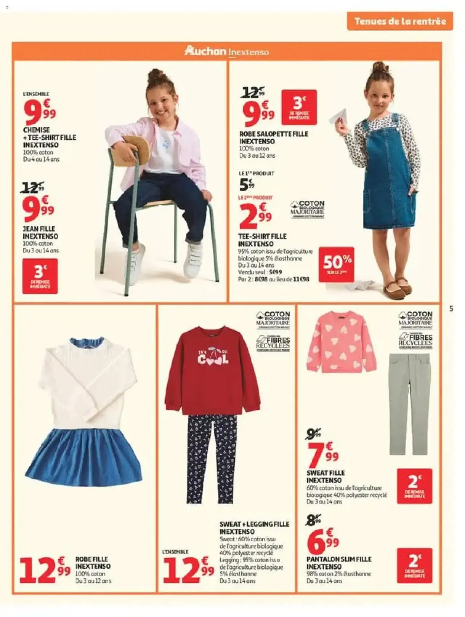 Auchan: Spécial Tenues de la Rentrée à Prix K.O. du 11 août au 6 septembre 2026 - Catalogue page 5