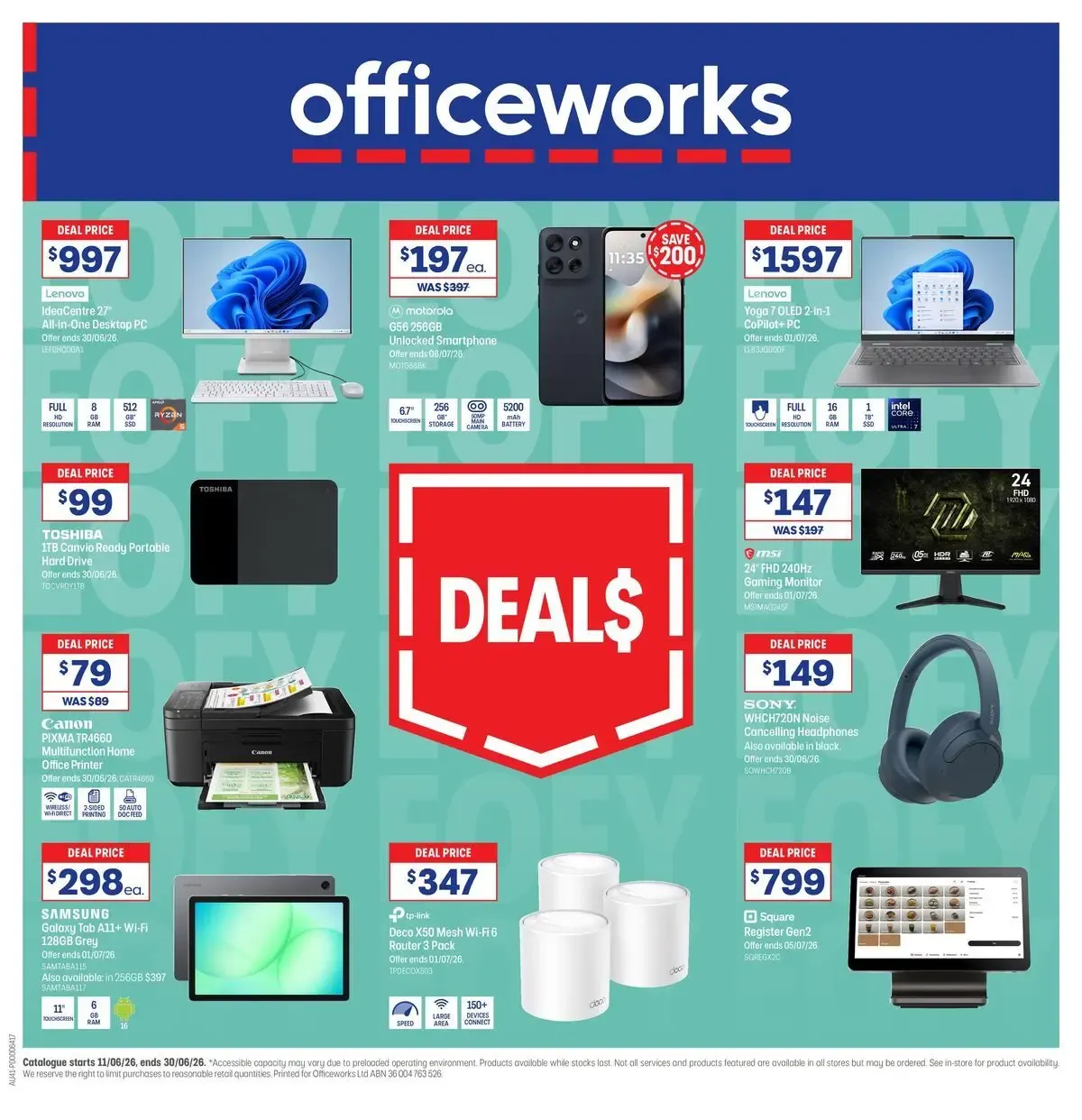 Officeworks EOFY Deals - 11/06/2026 > weekly / monthly specials