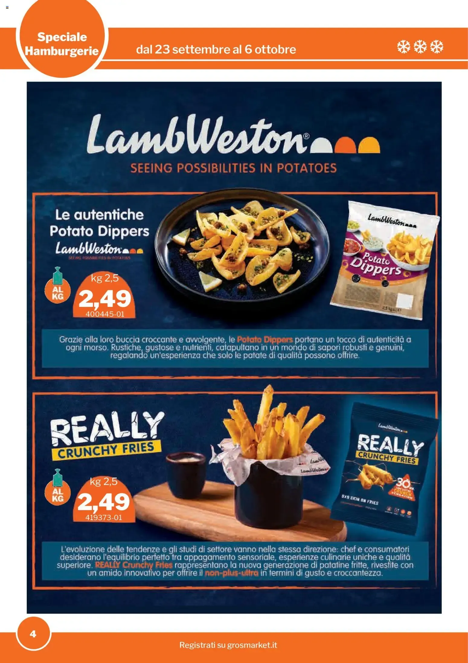 Nuovo Sogegross volantino Hamburgerie dal 23/09/2026 > offerte anteprima 🛍️ da 23 settembre a 6 ottobre di 2026 - Pagina del volantino 4