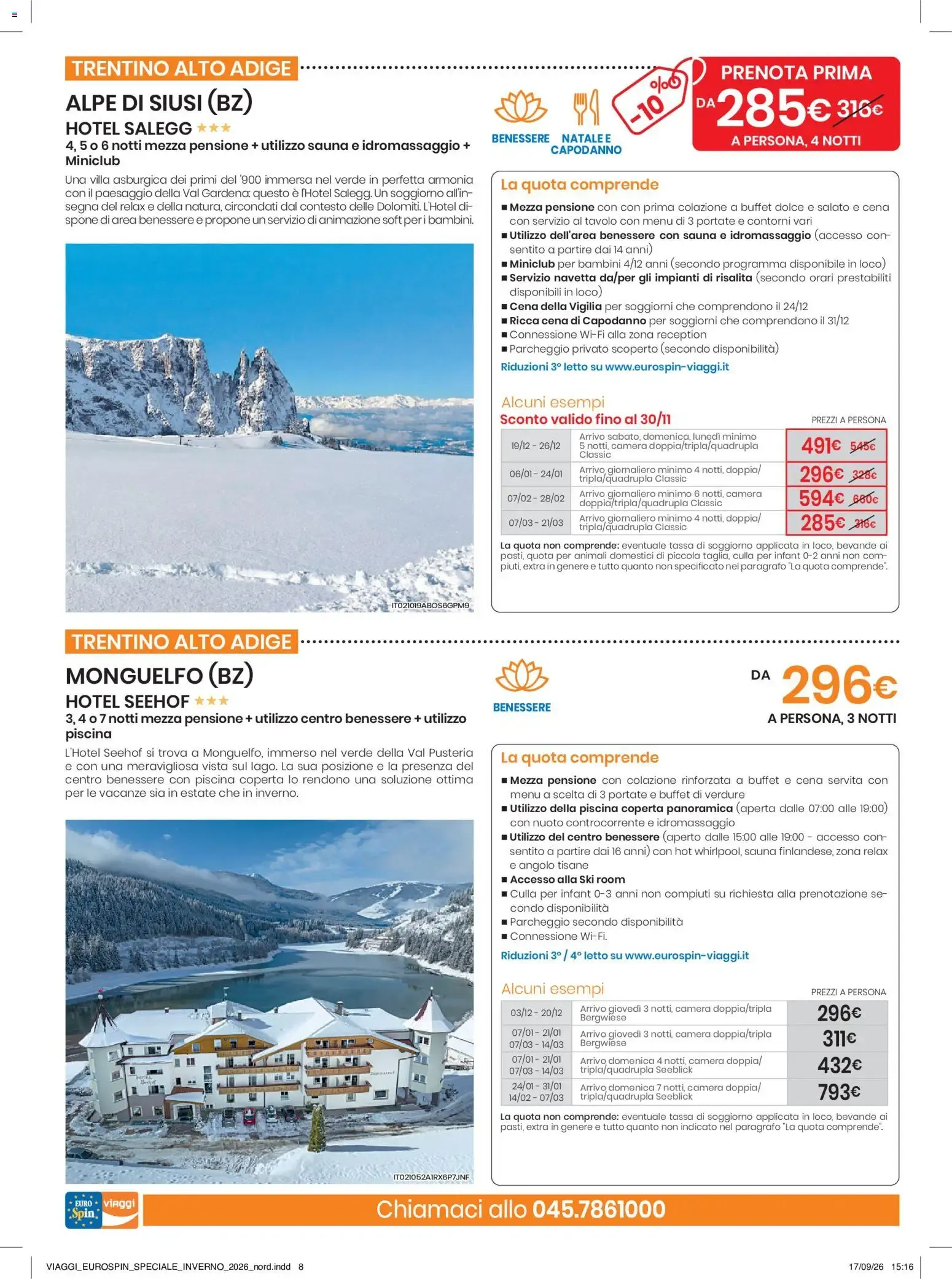 Euro Spin Viaggi: Speciale Inverno da 17 settembre a 31 dicembre di 2026 - Pagina del volantino 8
