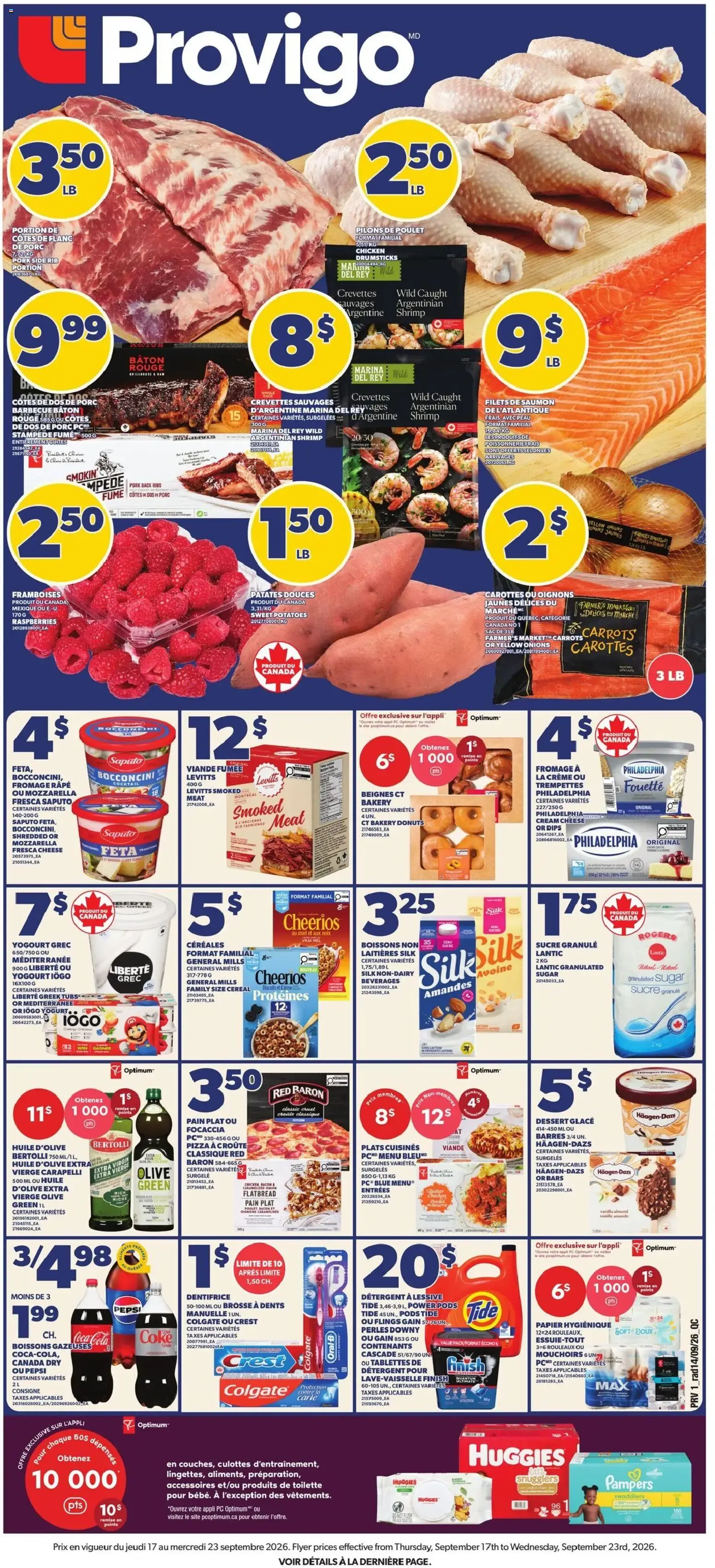 Provigo weekly flyer / circulaire from Sep 17, 2026 > weekly specials & deals from September 17 to September 23 2026 - flyer page 1
