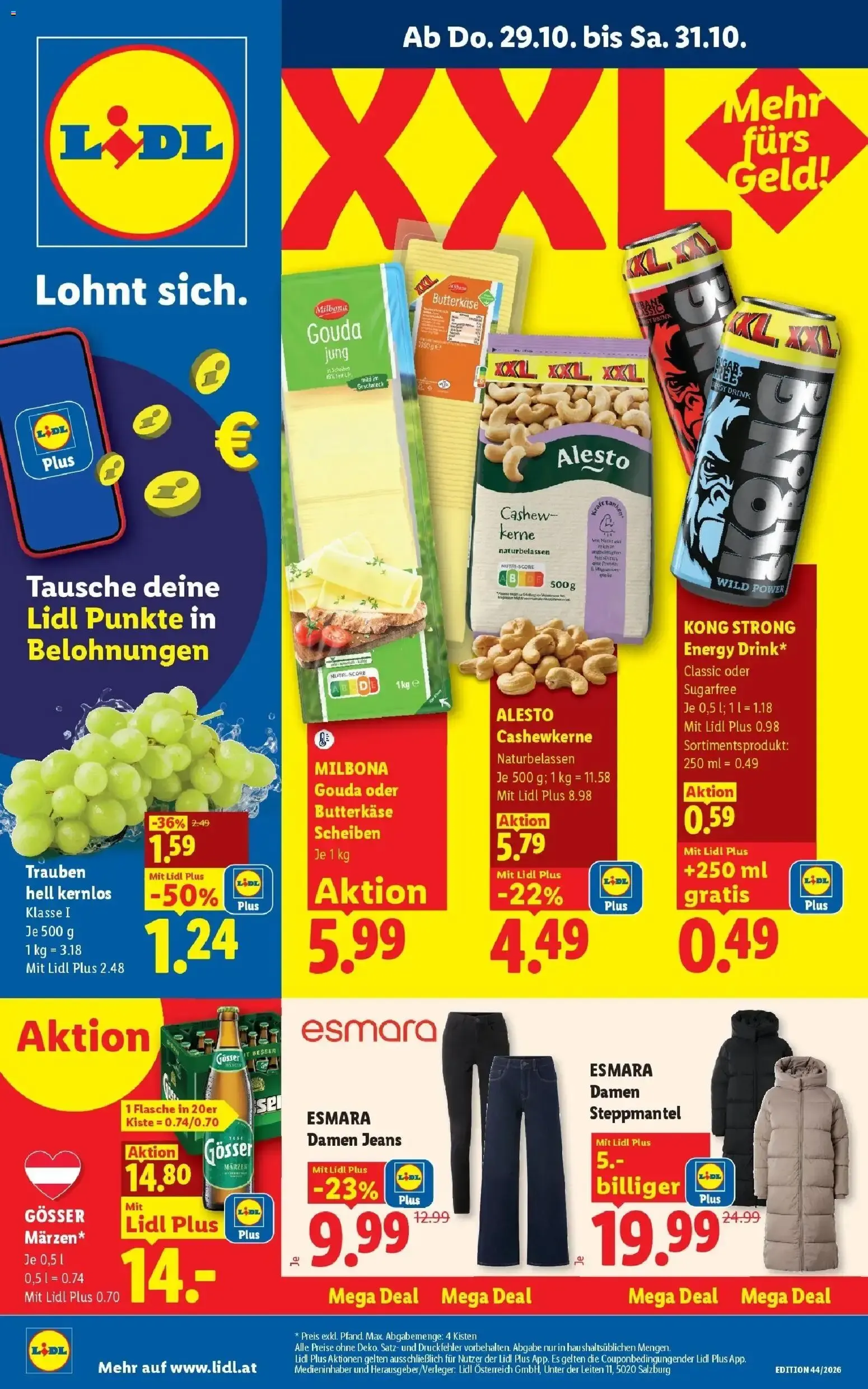 Lidl Flugblatt - Wien ab 25.10.2026 - Angebote ab donnerstag von 29. Oktober bis 31. Oktober 2026 - Flugblätt seite 1